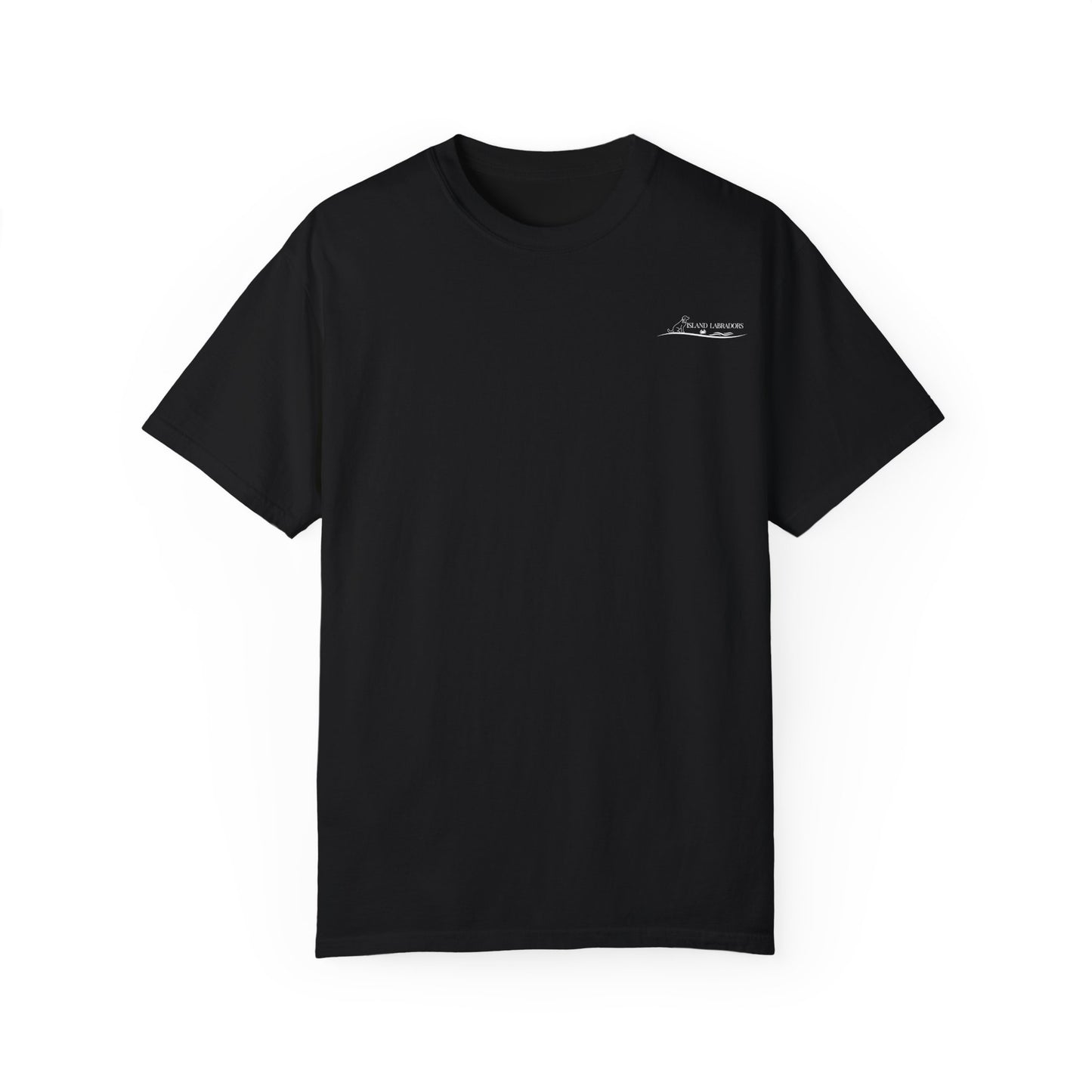 Jetty’s Adventures, Beach Bound, two labs , Unisex Garment-Dyed T-shirt