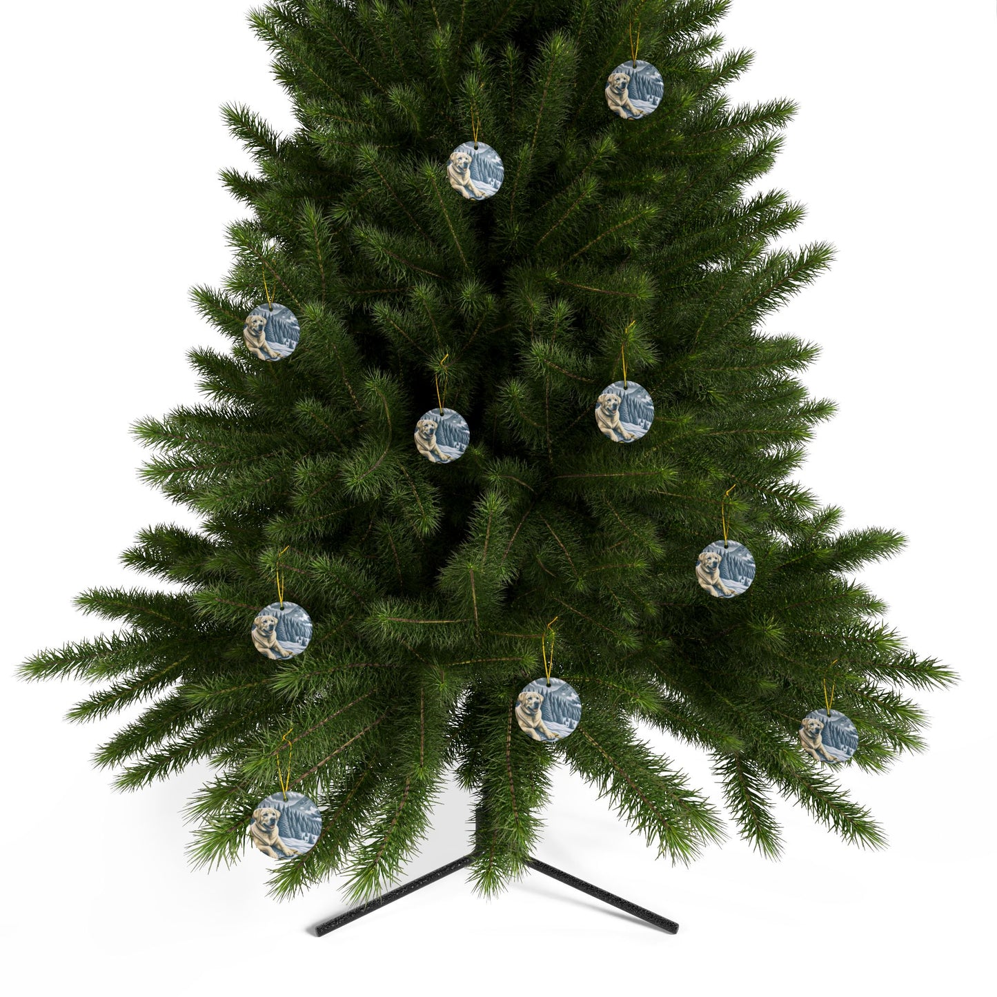 Labrador Christmas, Ceramic Ornaments, 2-Side Print, (1pc, 3pcs, 5pcs, 10pcs)