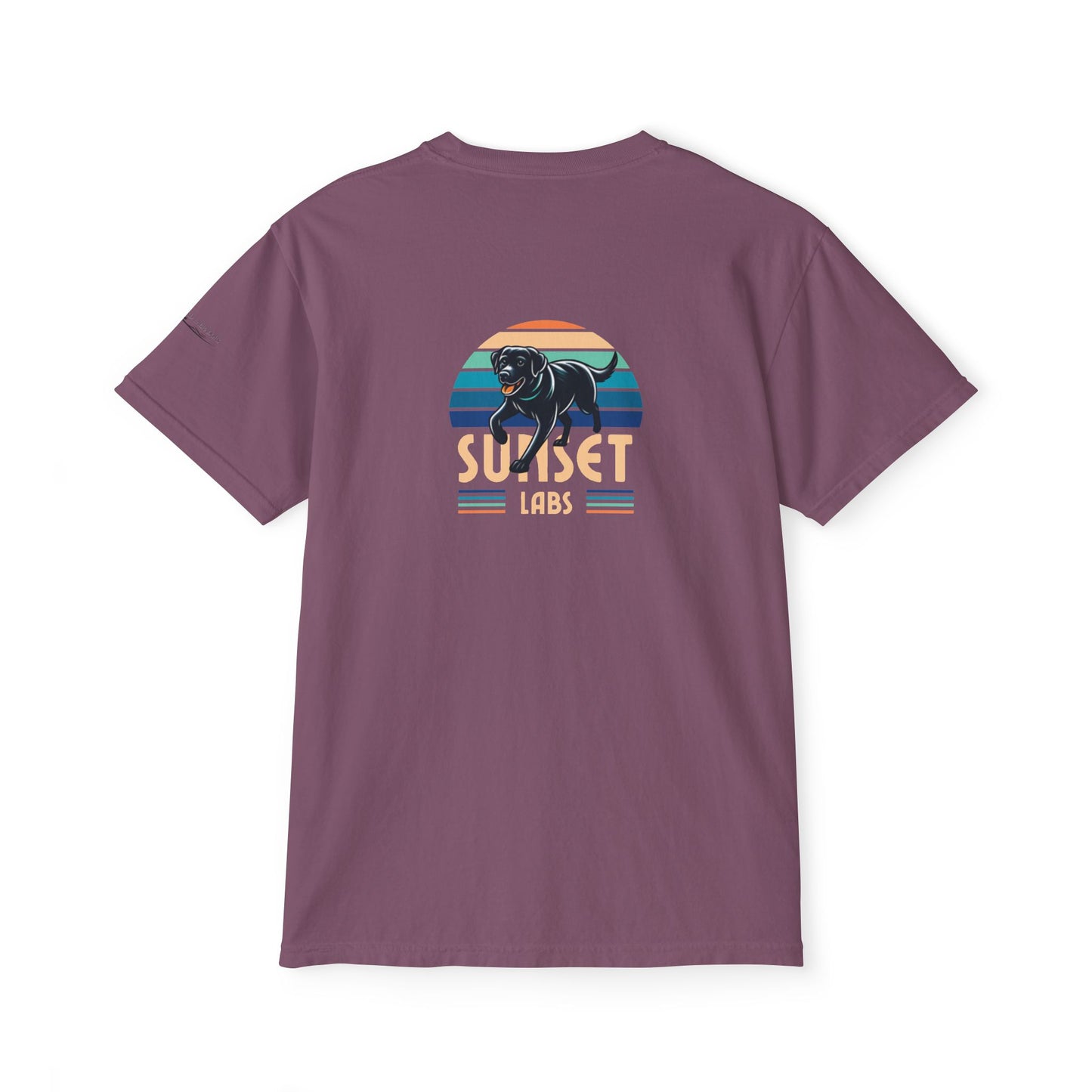 Sunset lab, pocket t-shirt