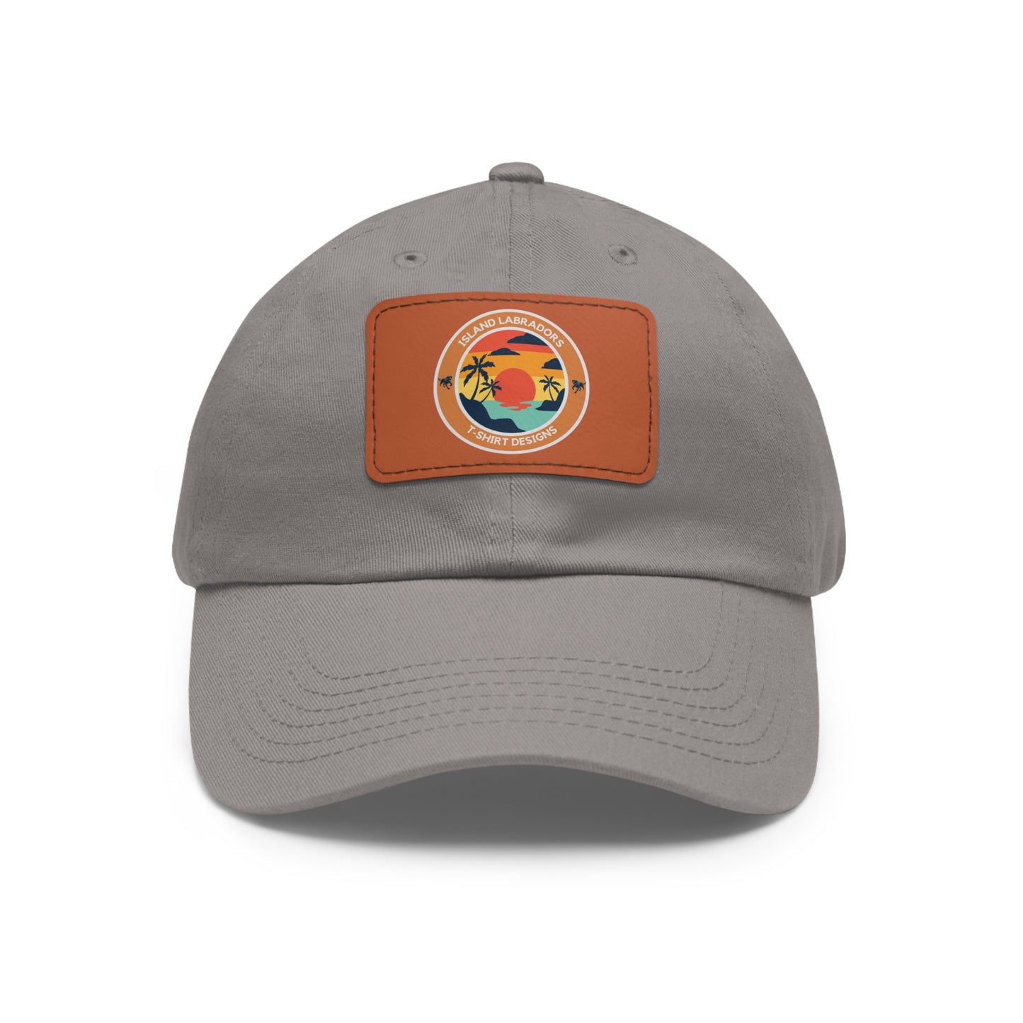 Sunset Island Labradors, Dad Hat with Leather Patch (Rectangle)