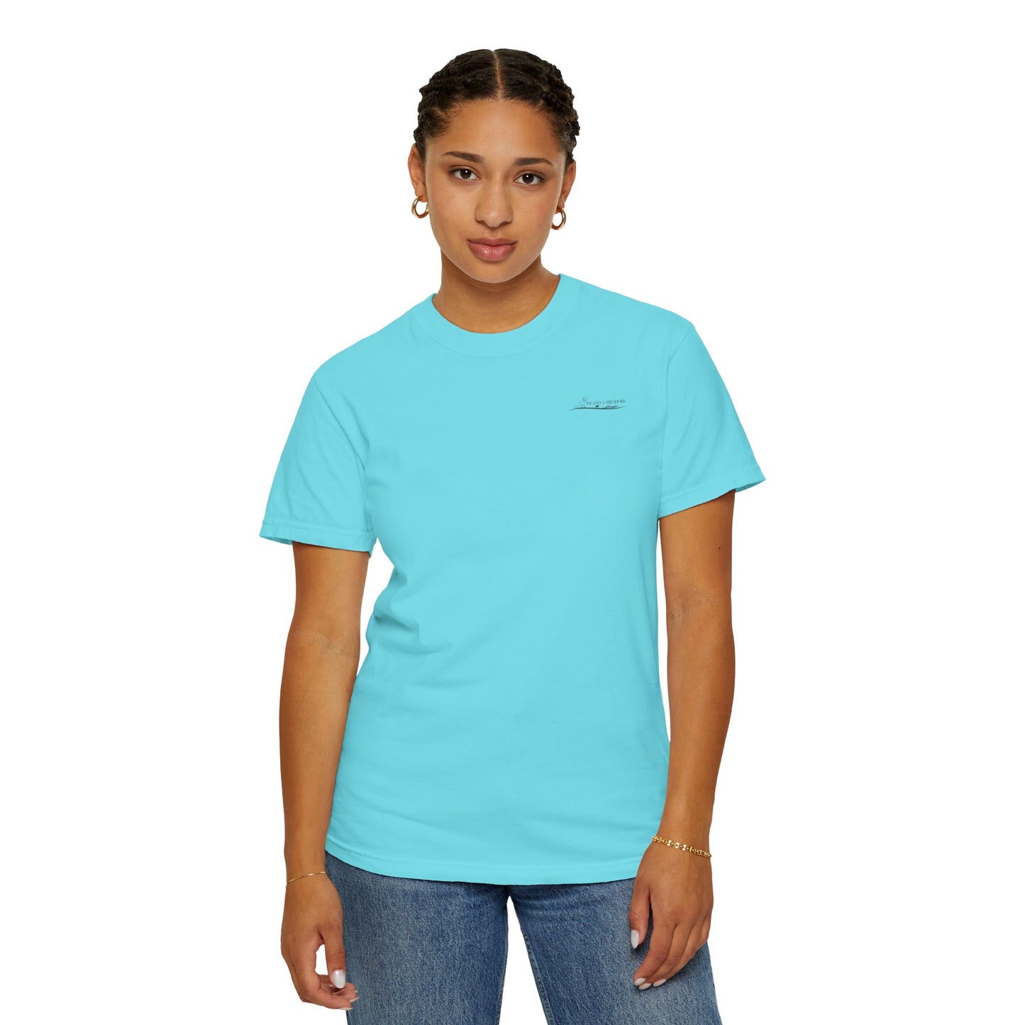 Jetty’s Adventures, Beach Bound, two labs , Unisex Garment-Dyed T-shirt