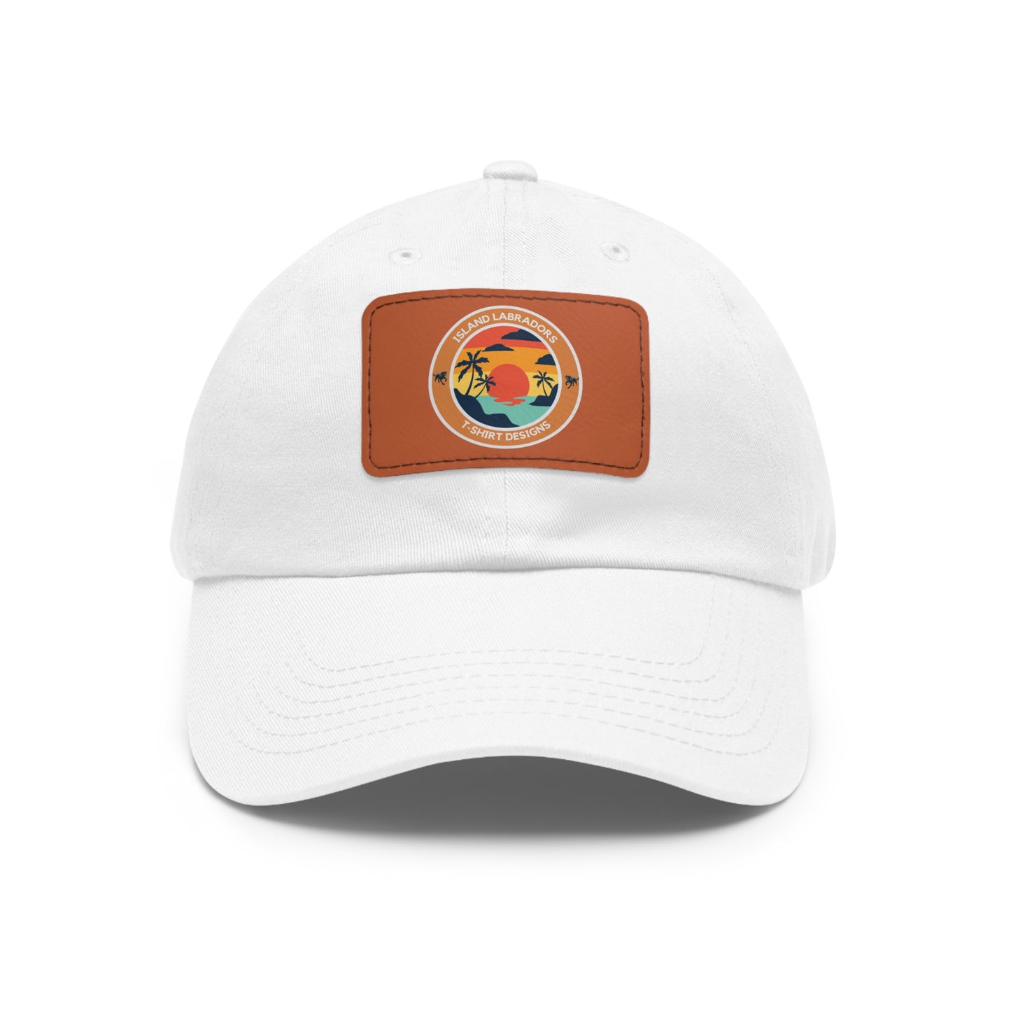Sunset Island Labradors, Dad Hat with Leather Patch (Rectangle)
