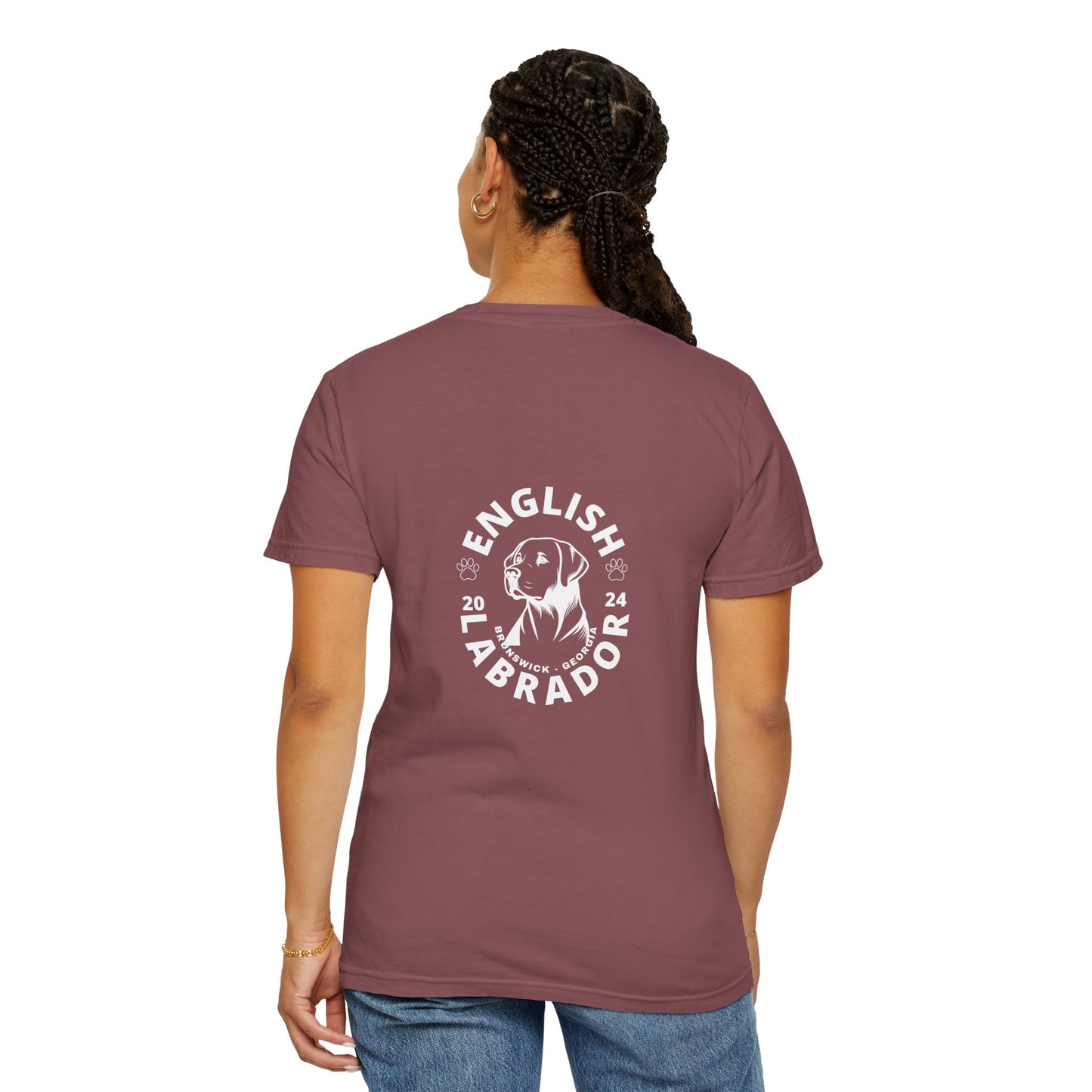 English Labrador print, Unisex Garment-Dyed T-shirt