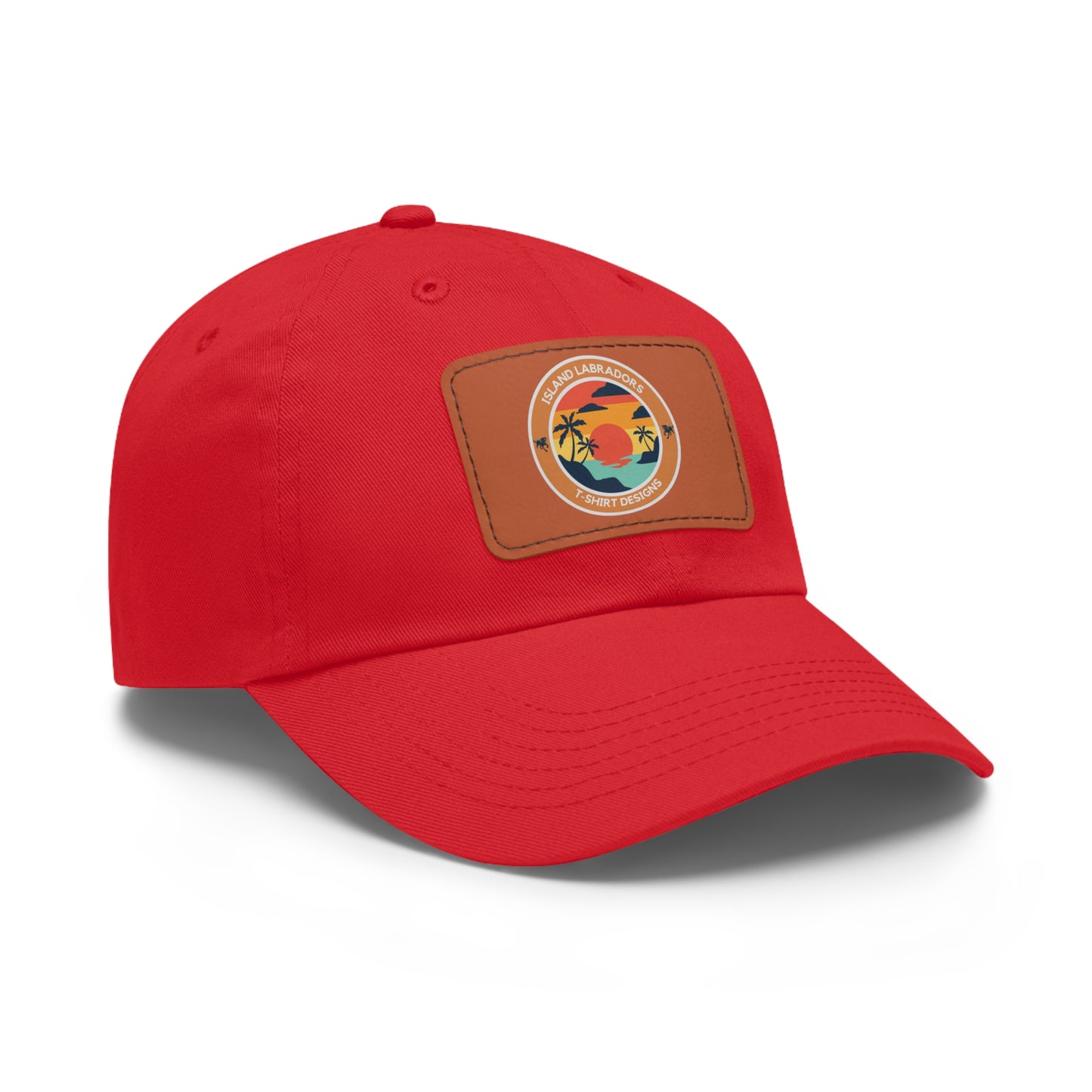 Sunset Island Labradors, Dad Hat with Leather Patch (Rectangle)
