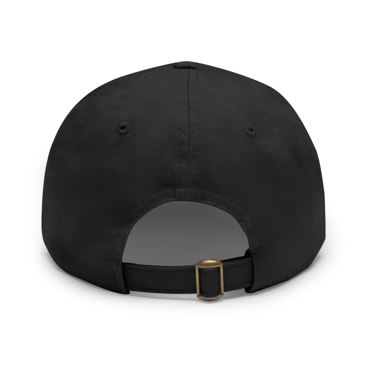 Catch the sunset, dog and butterfly, Dad Hat with Leather Patch (Rectangle)