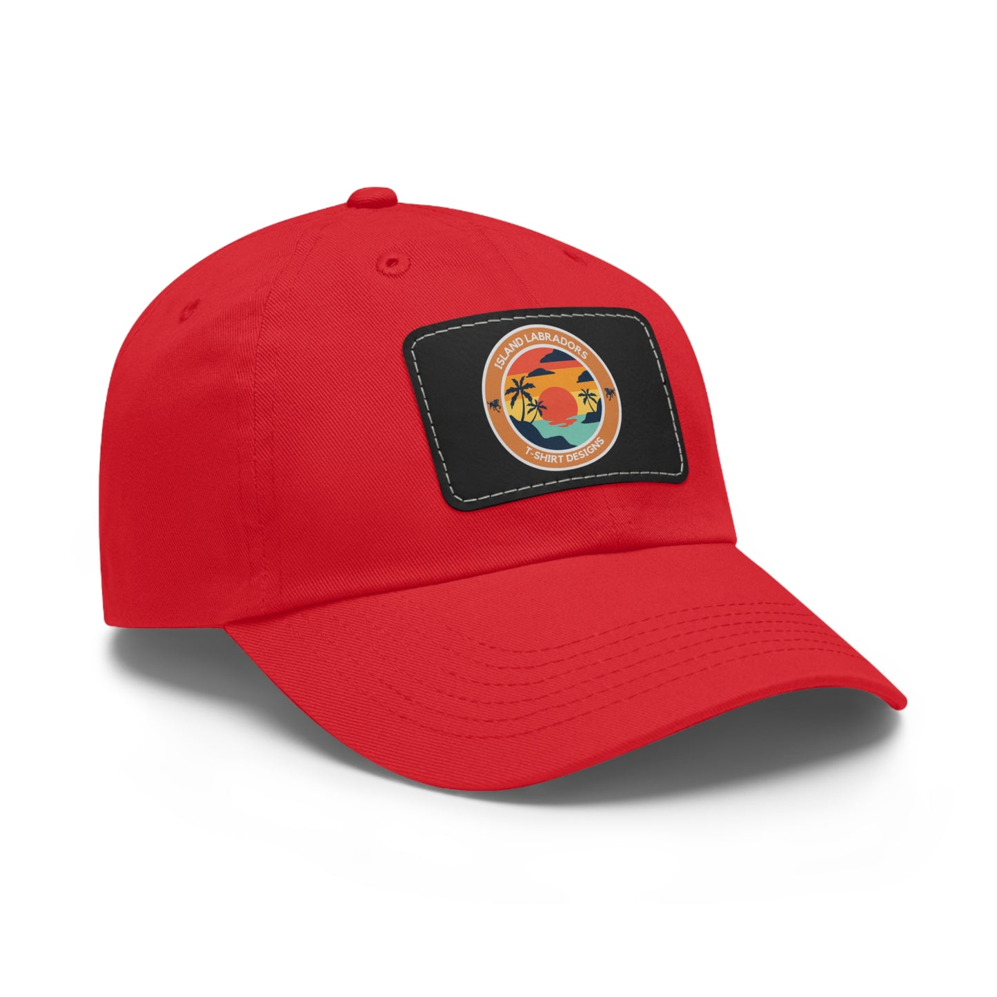 Sunset Island Labradors, Dad Hat with Leather Patch (Rectangle)