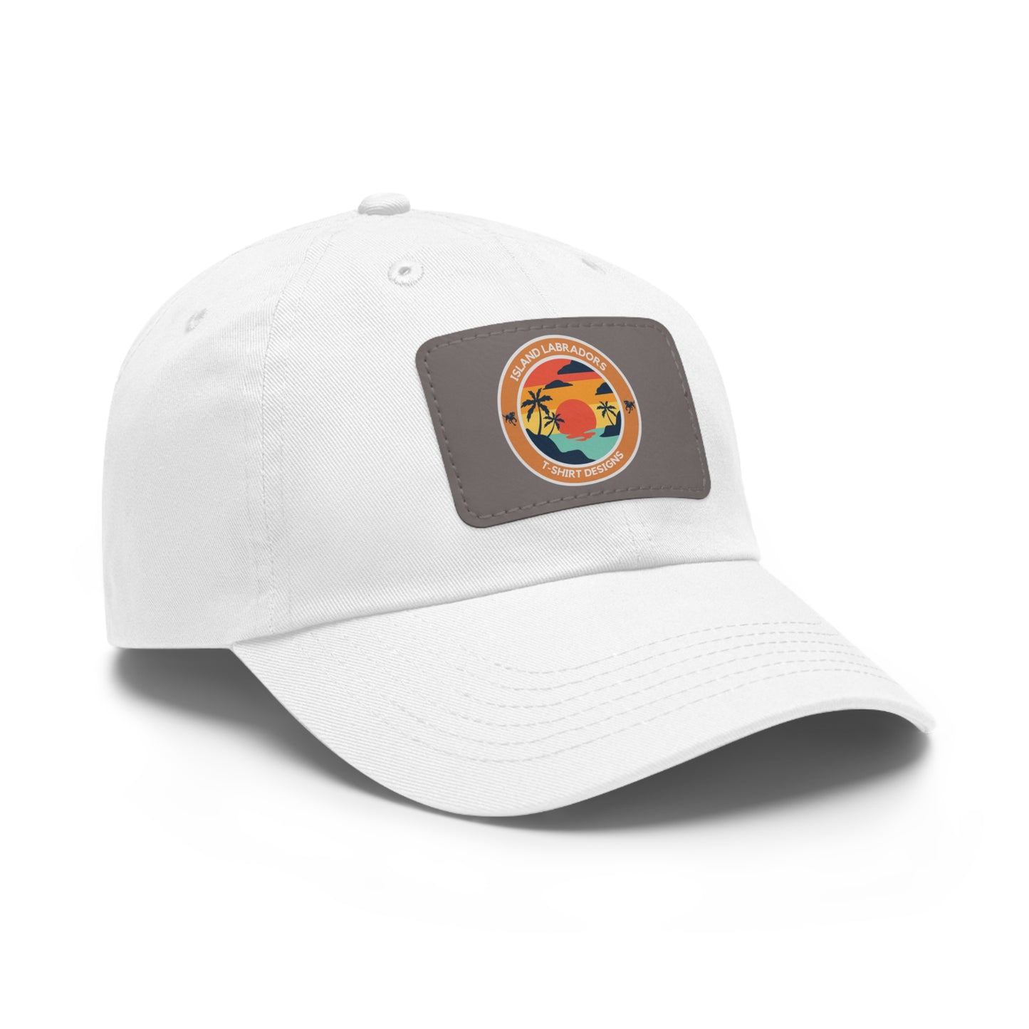 Sunset Island Labradors, Dad Hat with Leather Patch (Rectangle)