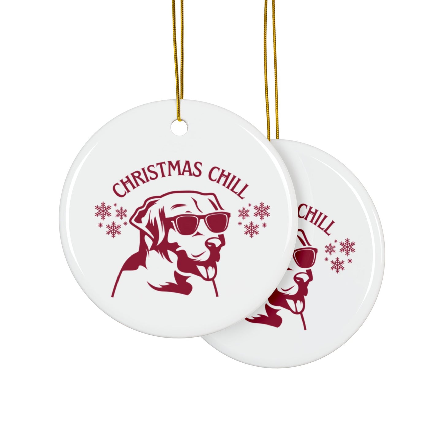 Labrador Christmas, Ceramic Ornaments, 2-Side Print, (1pc, 3pcs, 5pcs, 10pcs)