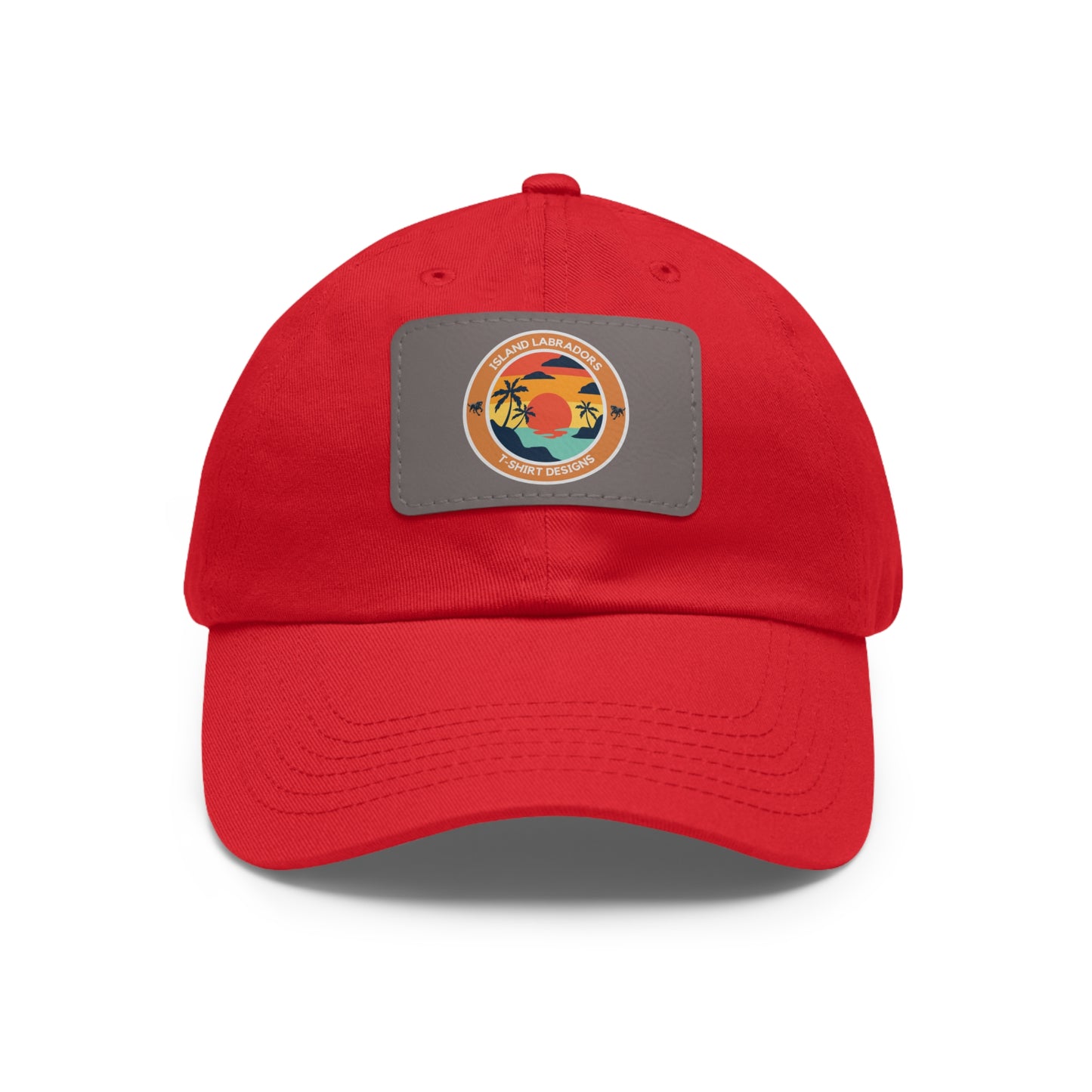 Sunset Island Labradors, Dad Hat with Leather Patch (Rectangle)