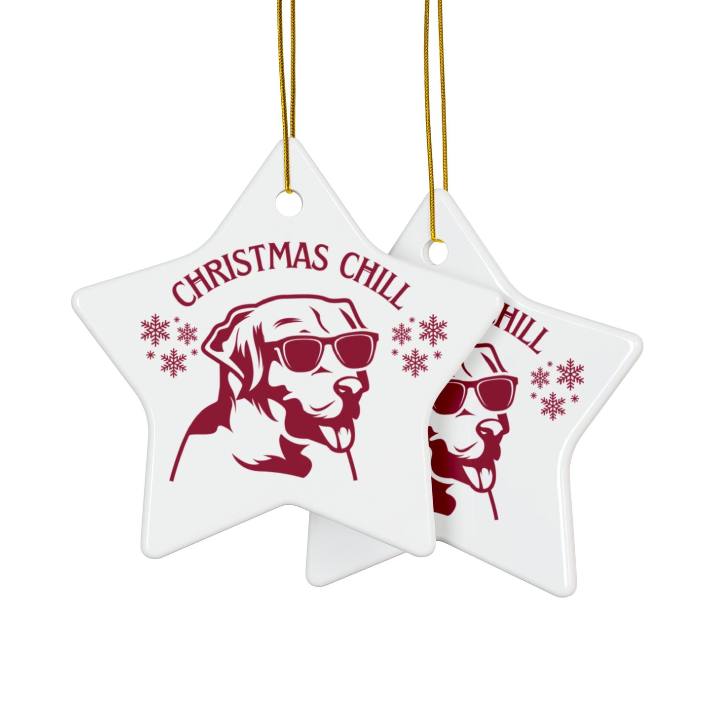 Labrador Christmas, Ceramic Ornaments, 2-Side Print, (1pc, 3pcs, 5pcs, 10pcs)