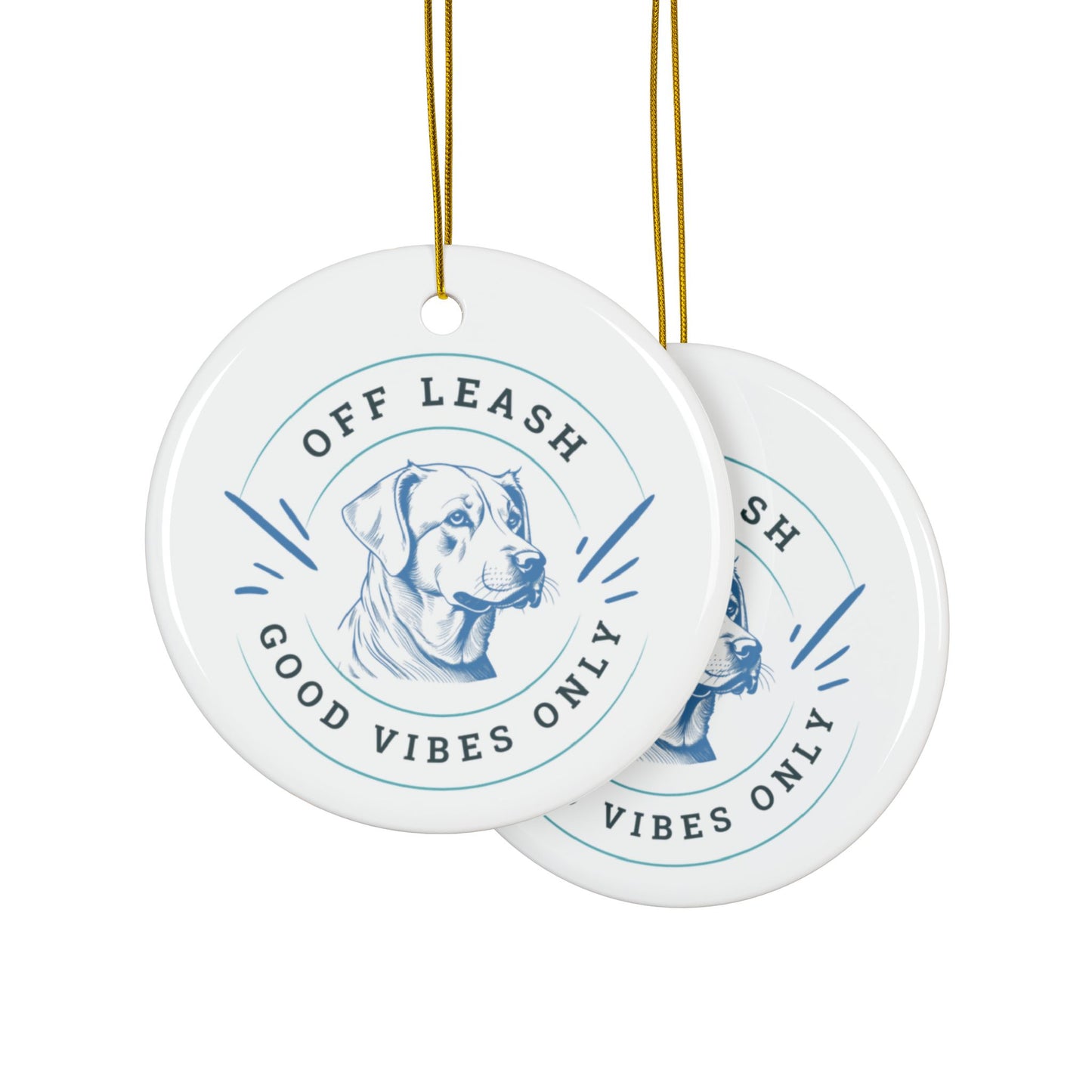 Labrador Christmas, Ceramic Ornaments, 2-Side Print, (1pc, 3pcs, 5pcs, 10pcs)