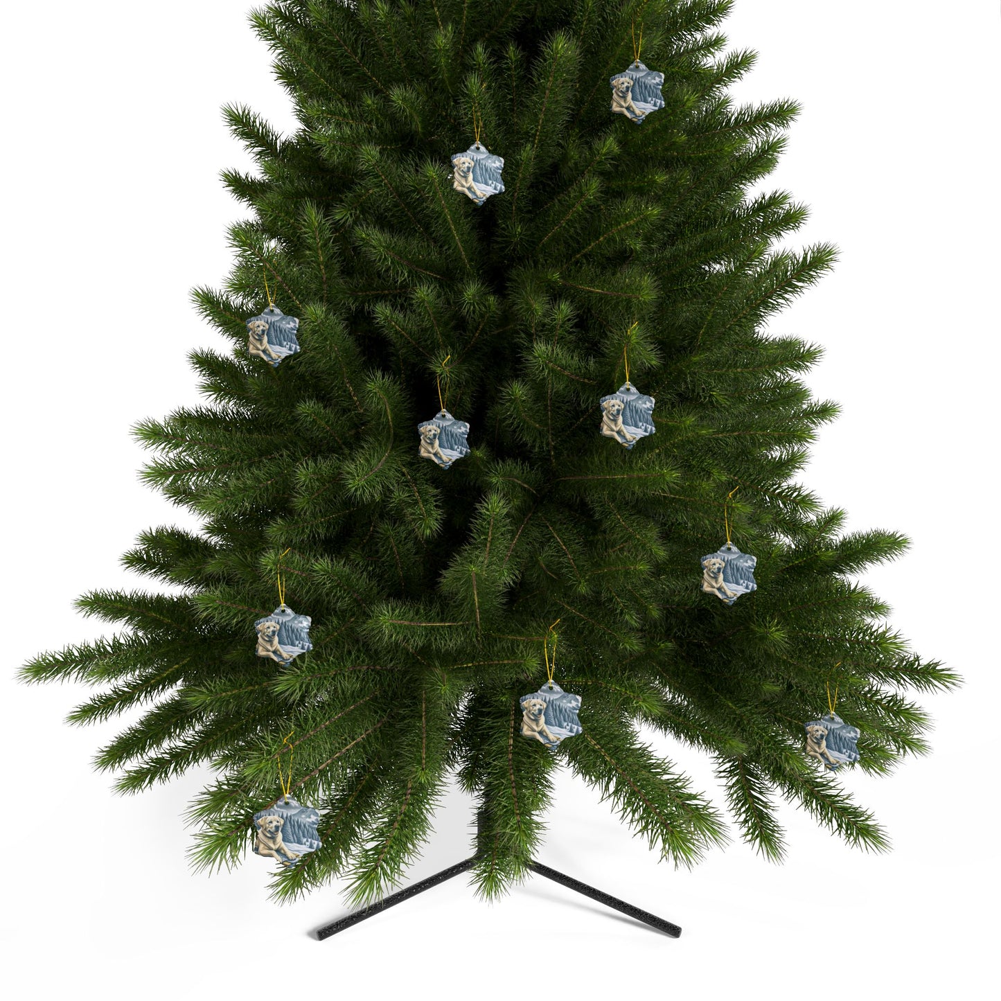 Labrador Christmas, Ceramic Ornaments, 2-Side Print, (1pc, 3pcs, 5pcs, 10pcs)