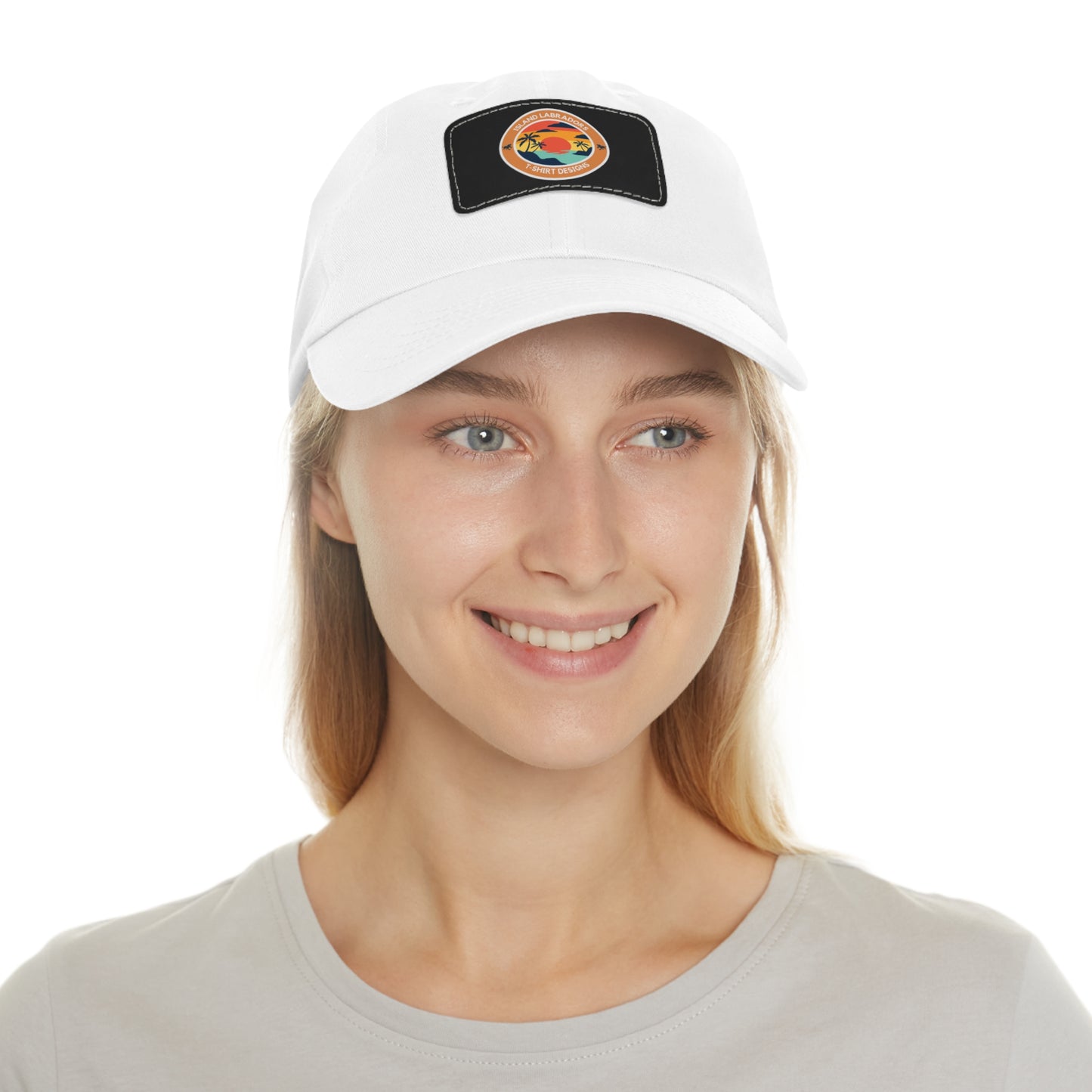 Sunset Island Labradors, Dad Hat with Leather Patch (Rectangle)