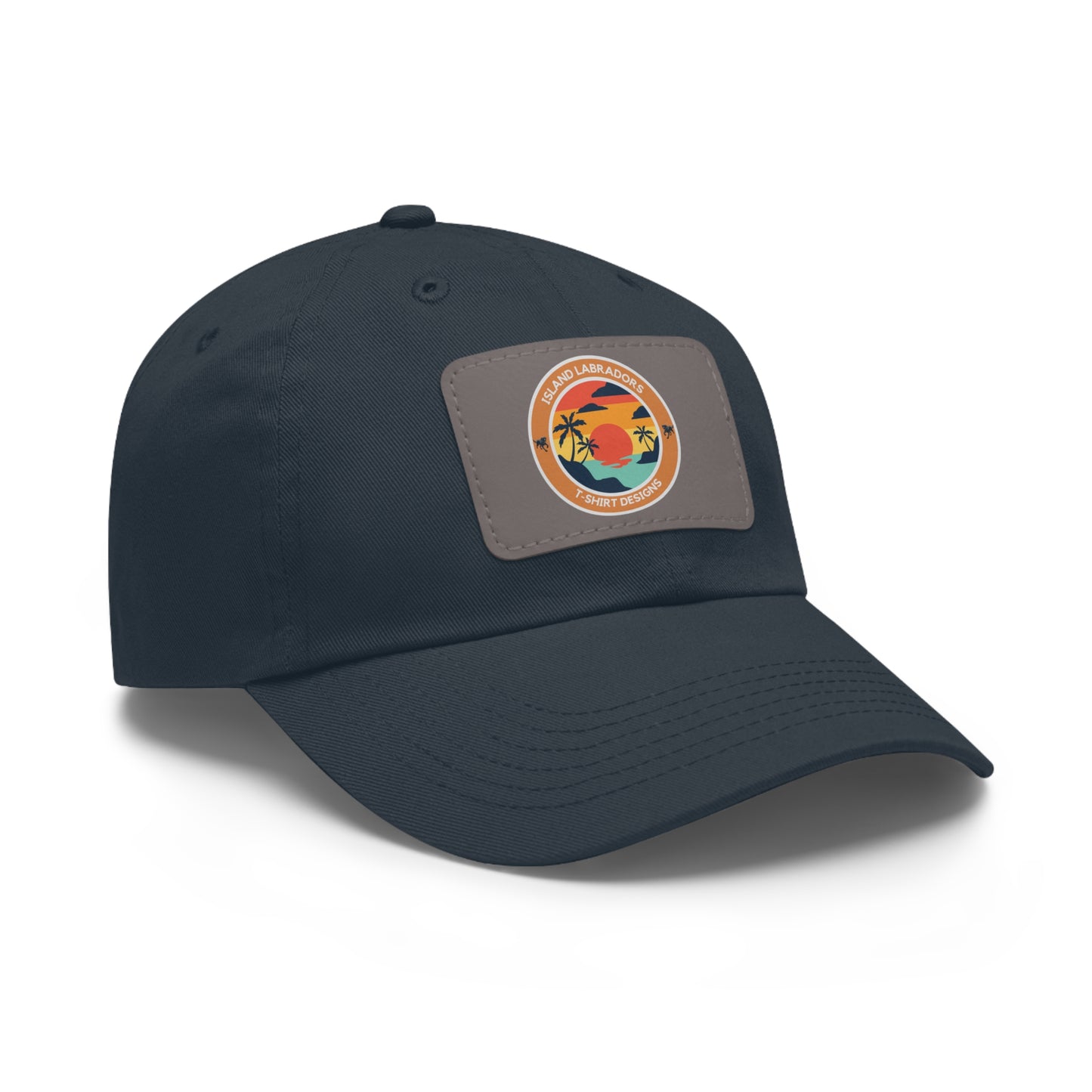 Sunset Island Labradors, Dad Hat with Leather Patch (Rectangle)