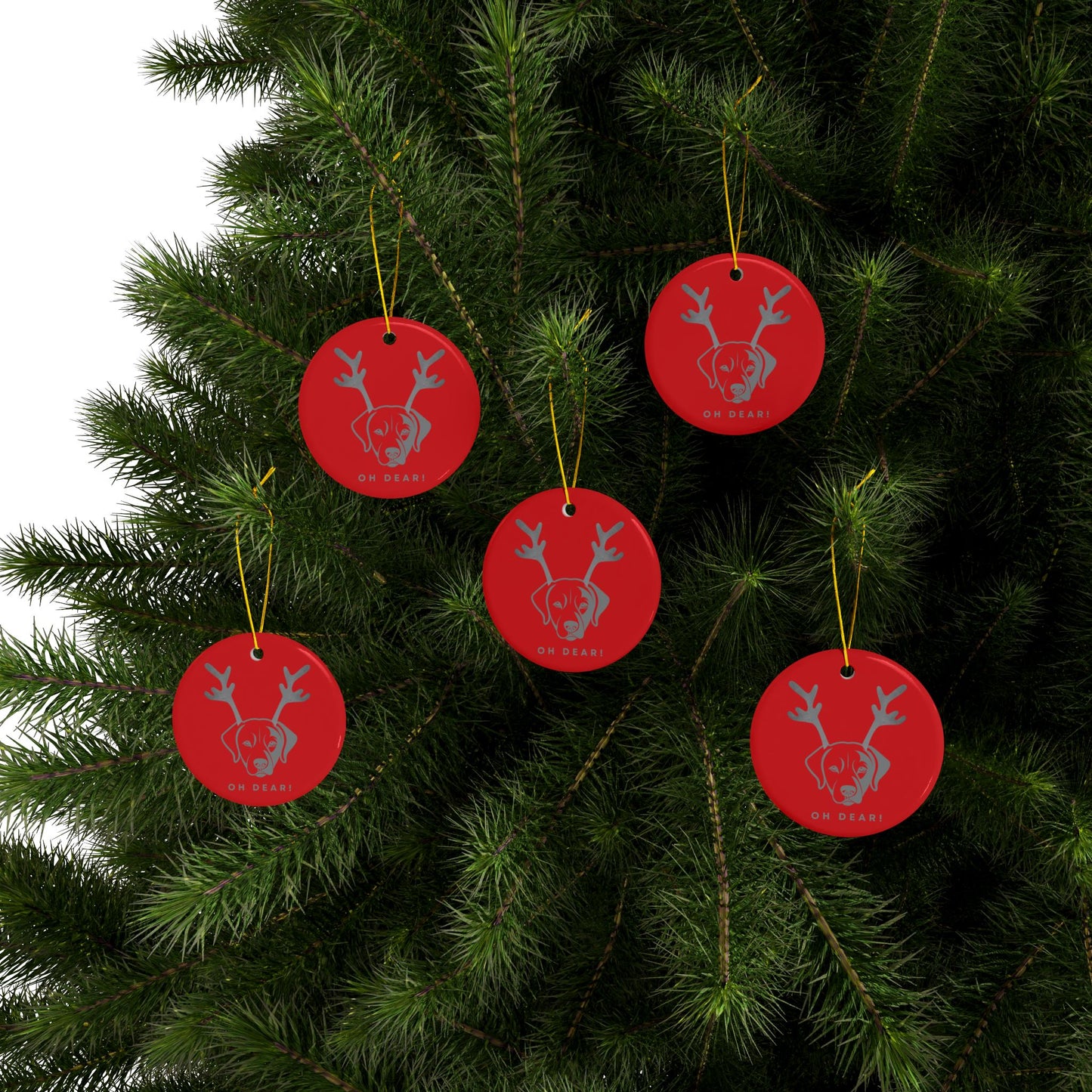 Labrador Christmas, Ceramic Ornaments, 2-Side Print, (1pc, 3pcs, 5pcs, 10pcs)