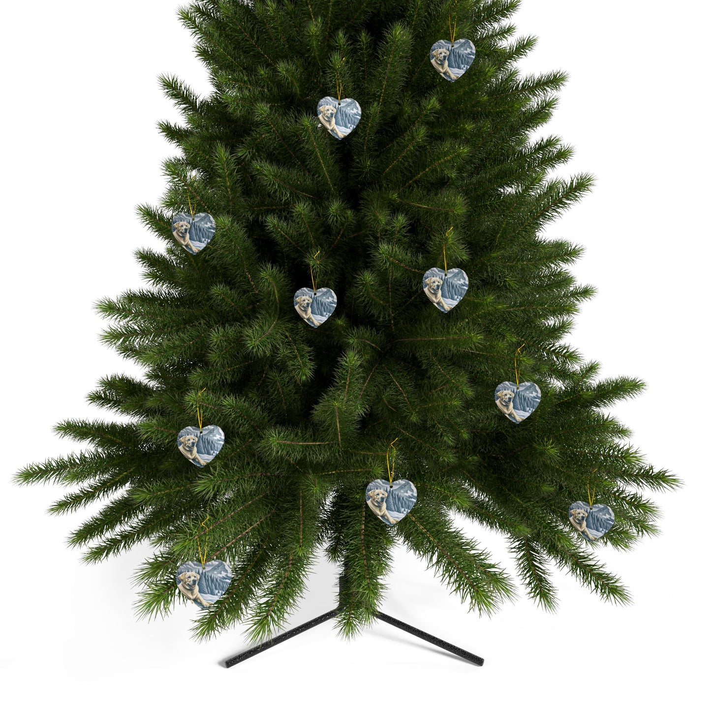 Labrador Christmas, Ceramic Ornaments, 2-Side Print, (1pc, 3pcs, 5pcs, 10pcs)