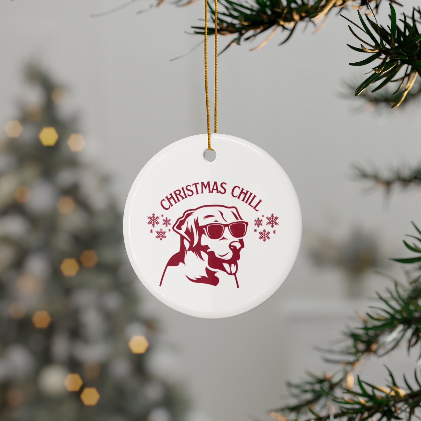 Labrador Christmas, Ceramic Ornaments, 2-Side Print, (1pc, 3pcs, 5pcs, 10pcs)