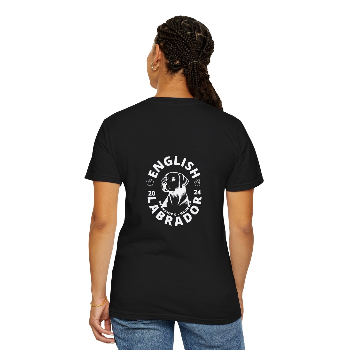 English Labrador print, Unisex Garment-Dyed T-shirt
