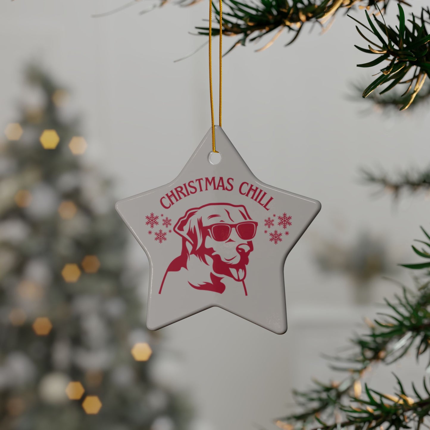 Labrador Christmas, Ceramic Ornaments, 2-Side Print, (1pc, 3pcs, 5pcs, 10pcs)