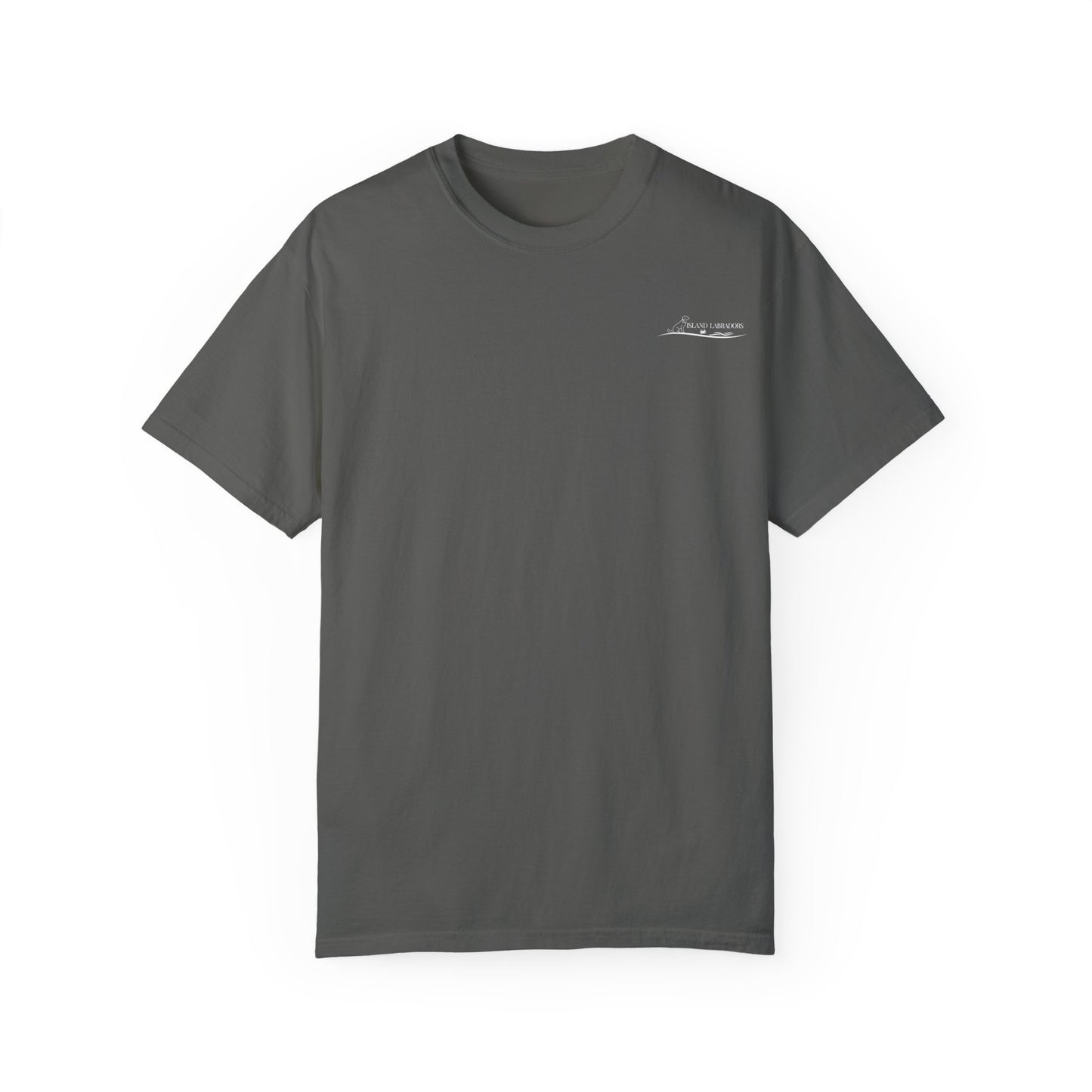 Jetty’s Adventures, Beach Bound, two labs , Unisex Garment-Dyed T-shirt