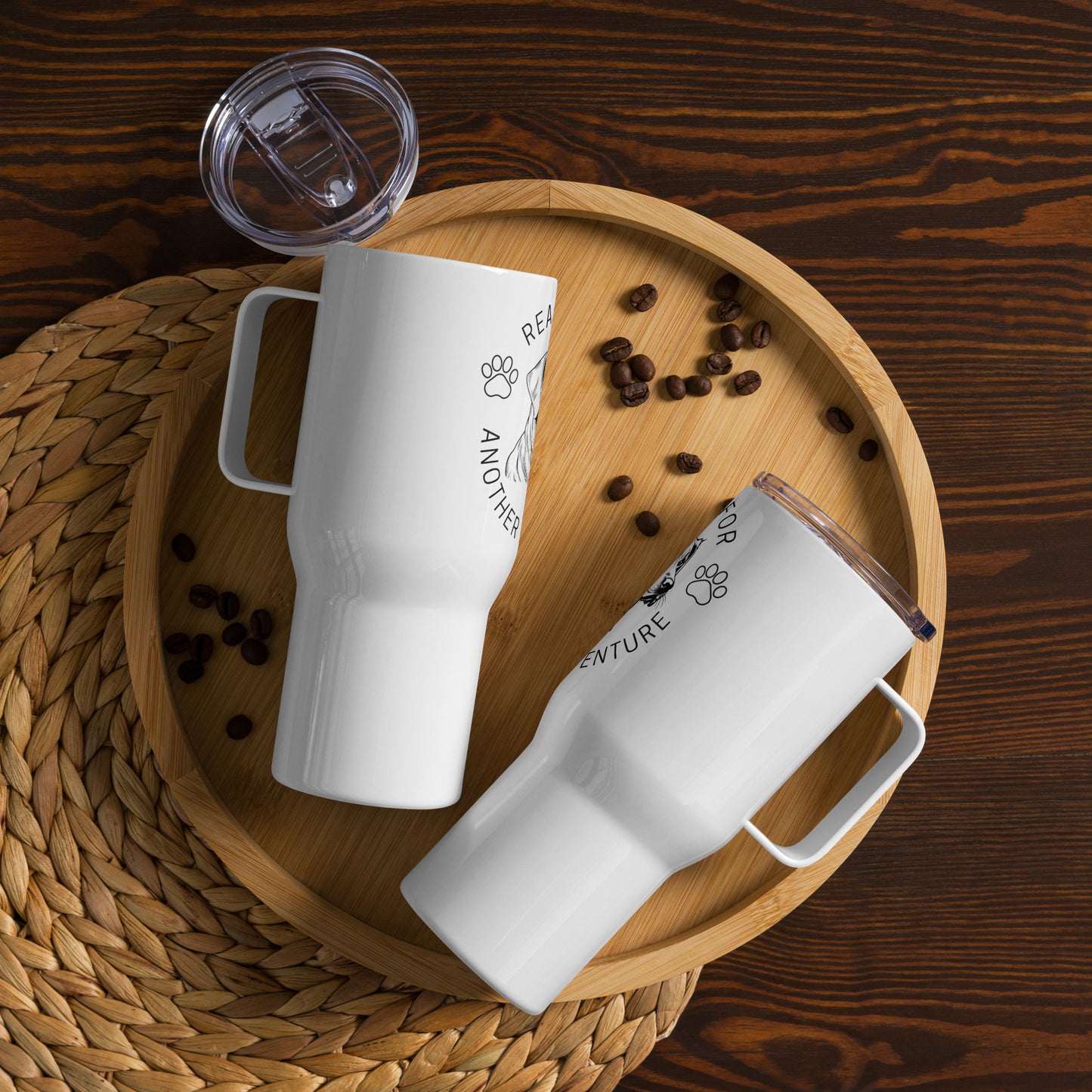 Ready for adventure Labrador Travel mug with a handle