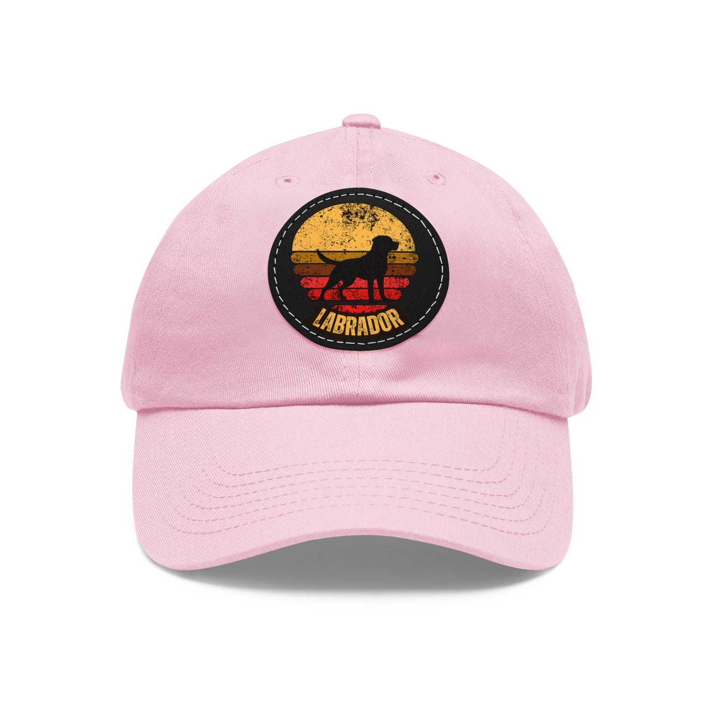 Labrador sunset, Dad Hat with Leather Patch (Round)