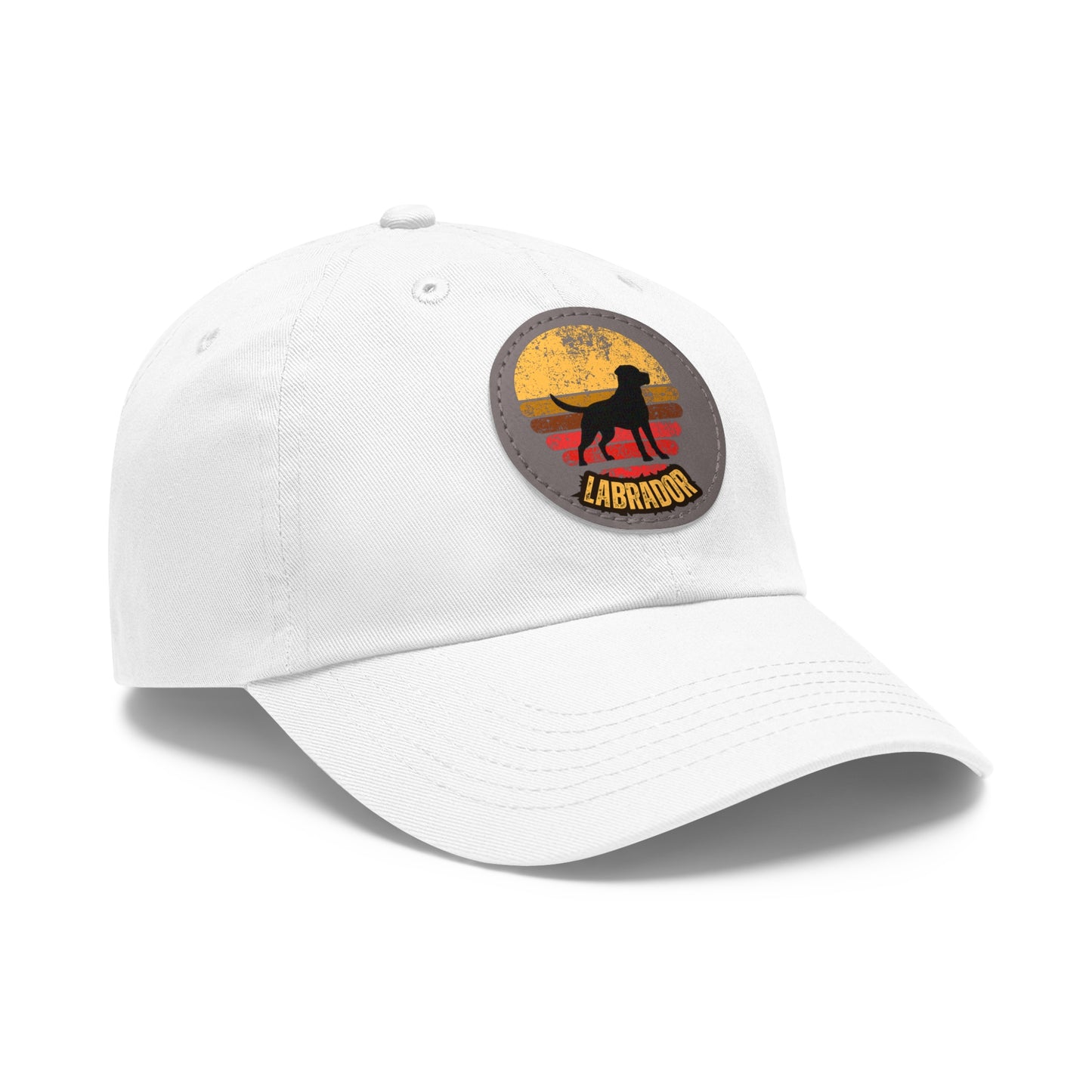 Labrador sunset, Dad Hat with Leather Patch (Round)