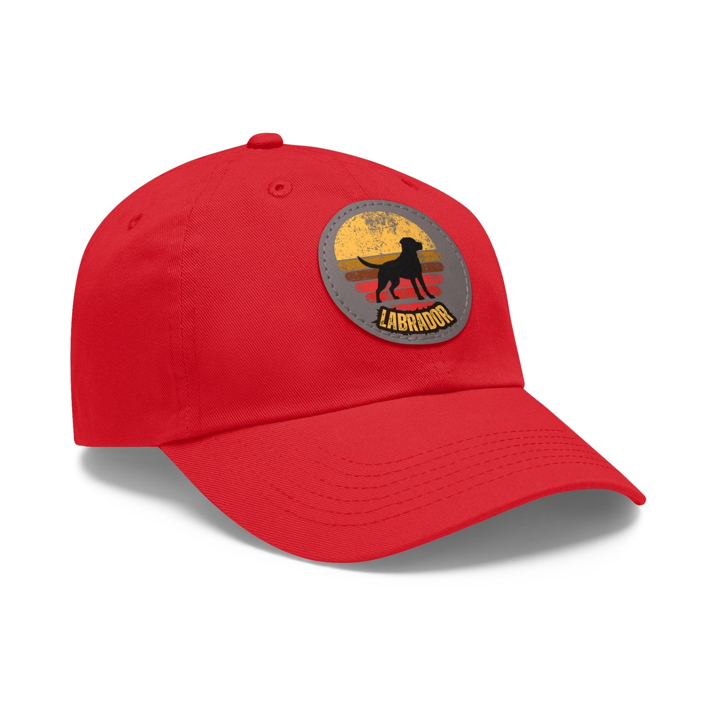 Labrador sunset, Dad Hat with Leather Patch (Round)