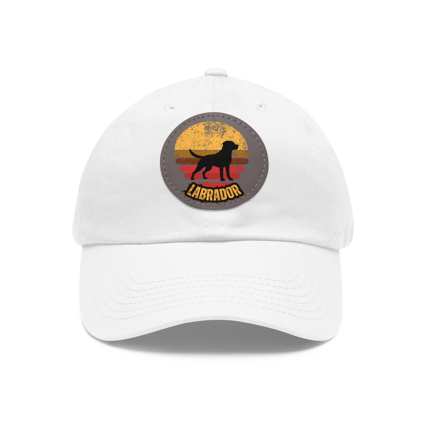 Labrador sunset, Dad Hat with Leather Patch (Round)
