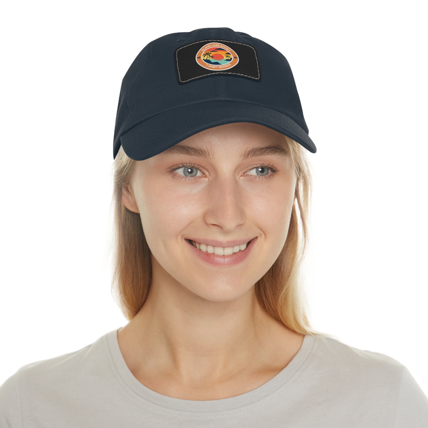 Sunset Island Labradors, Dad Hat with Leather Patch (Rectangle)