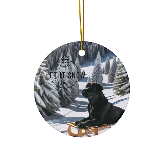 Labrador Christmas, Ceramic Ornaments, 2-Side Print, (1pc, 3pcs, 5pcs, 10pcs)