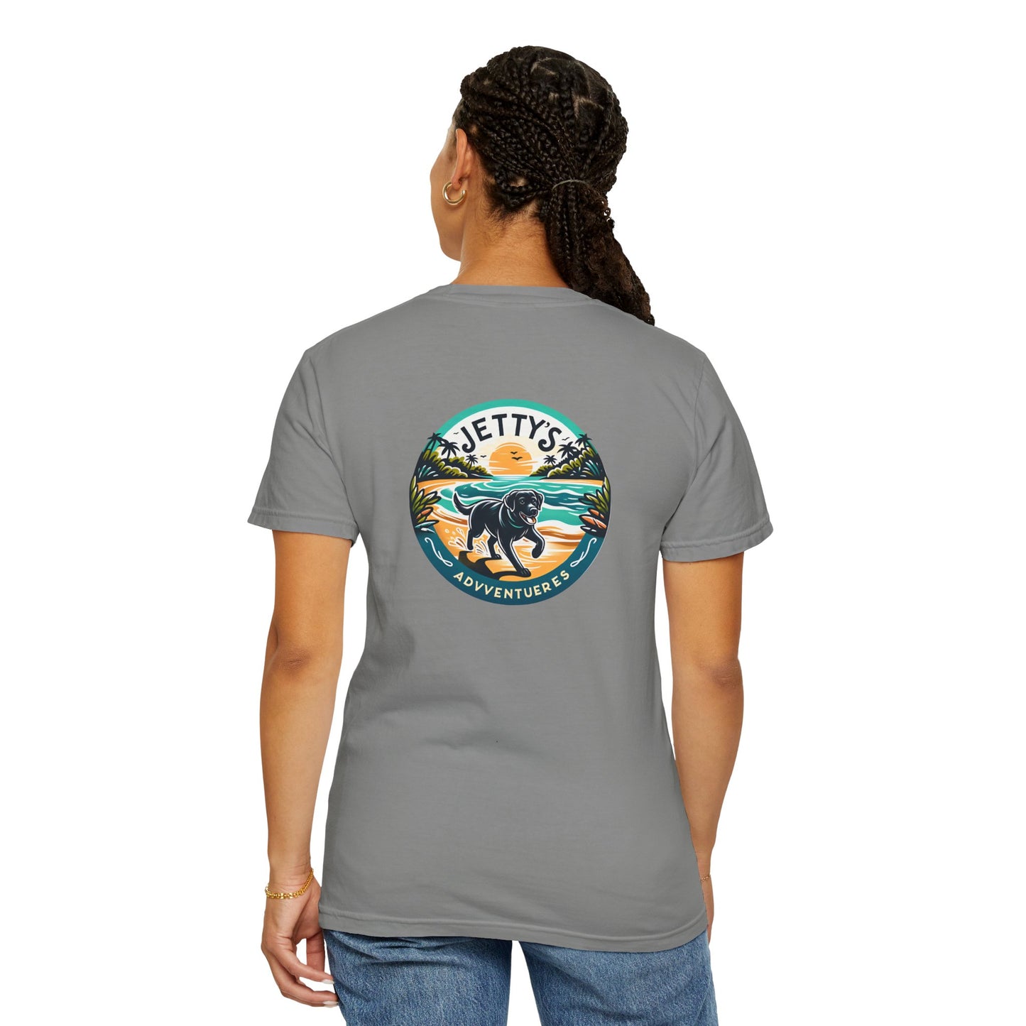 Beach Bound, two labs , Unisex Garment-Dyed T-shirt