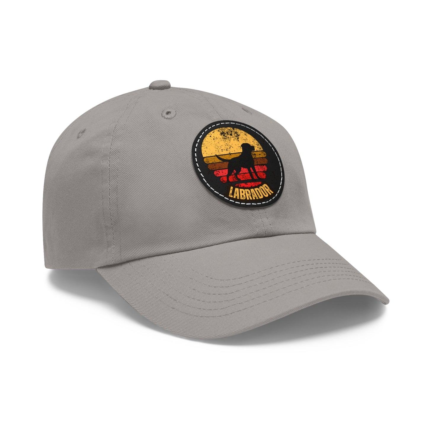 Labrador sunset, Dad Hat with Leather Patch (Round)
