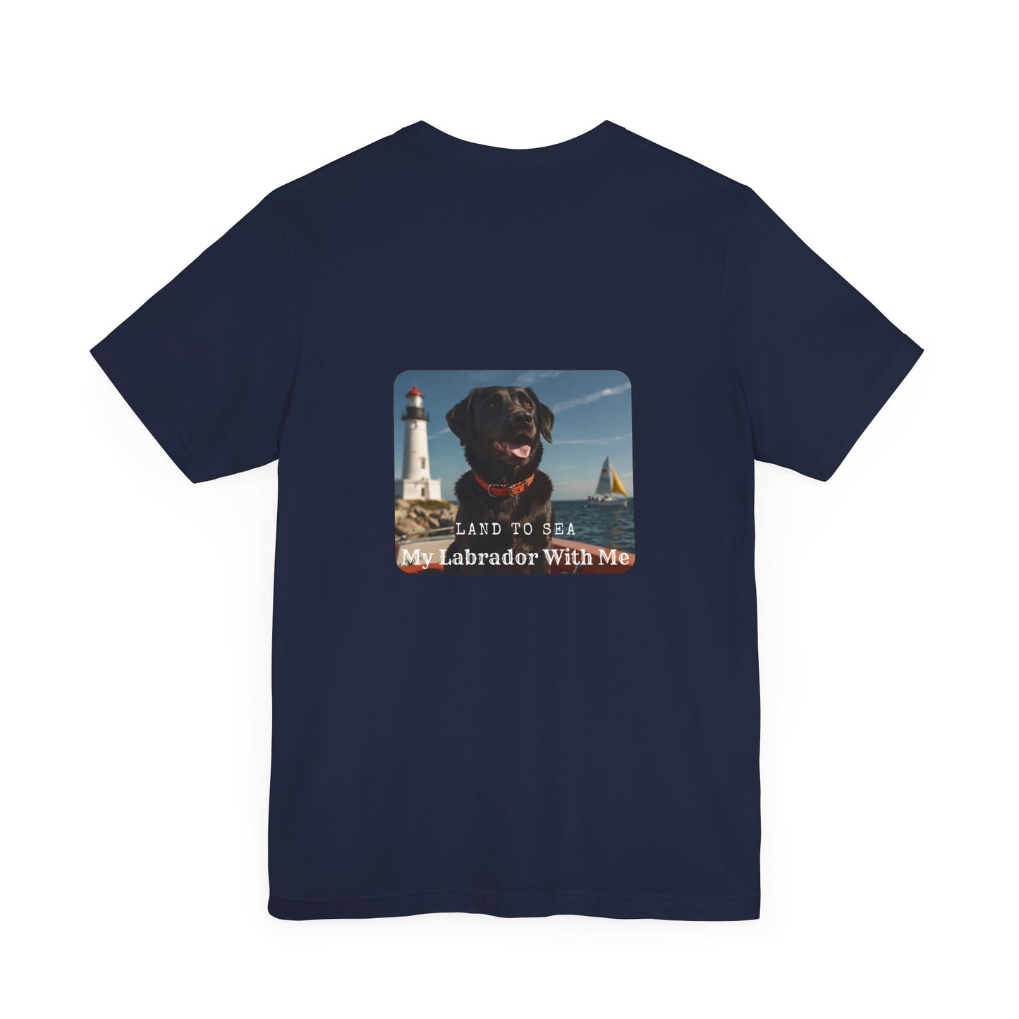 Land To Sea My Labrador With Me, Jetty’s adventures, black lab on a sailboat sailing into the sunset.