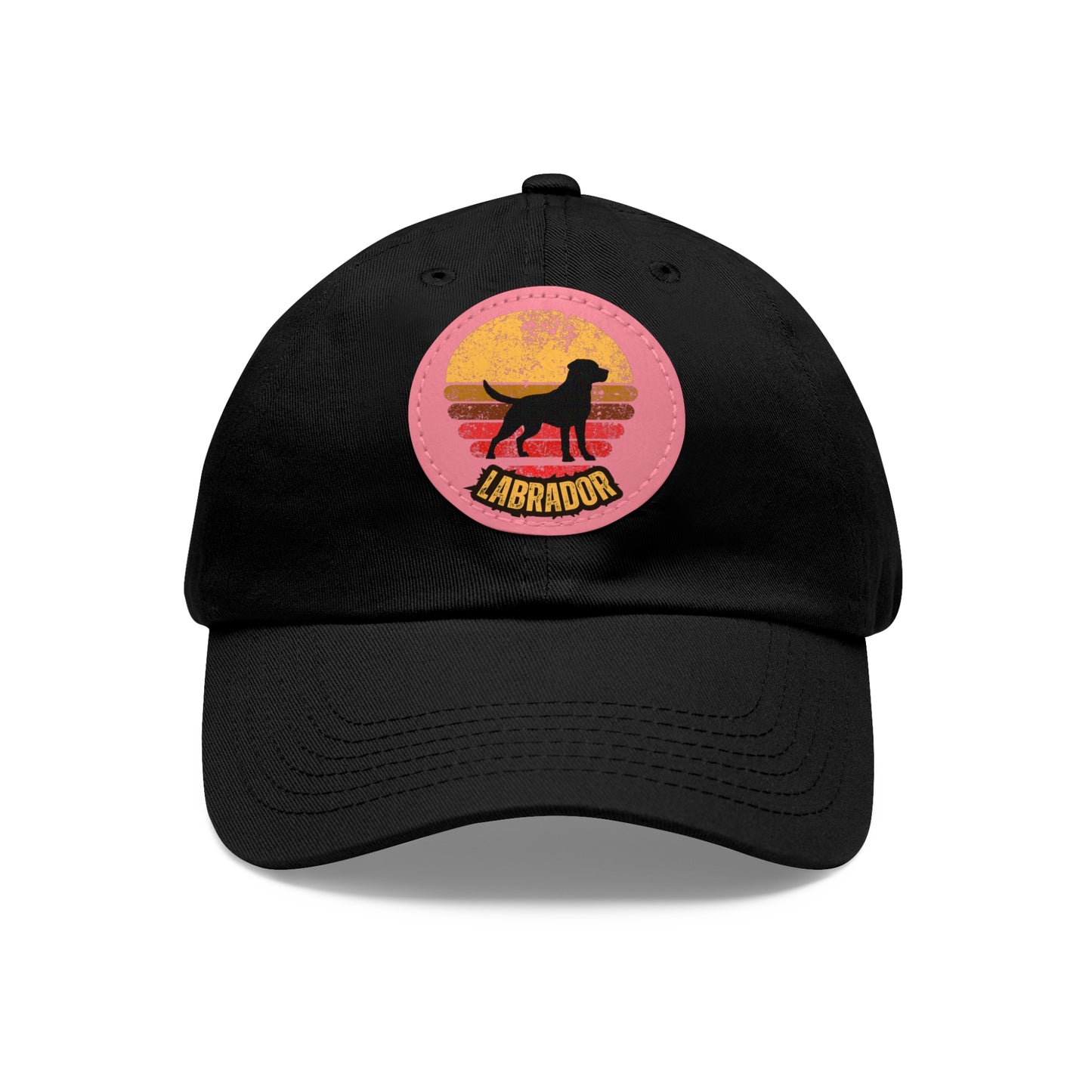 Labrador sunset, Dad Hat with Leather Patch (Round)