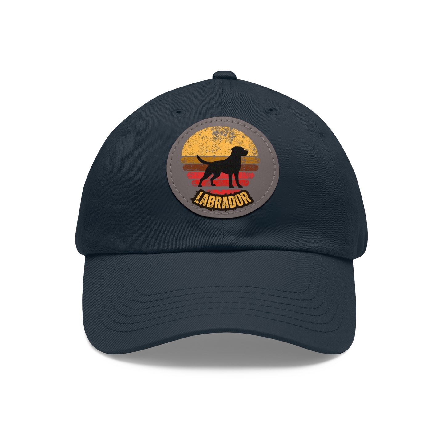 Labrador sunset, Dad Hat with Leather Patch (Round)