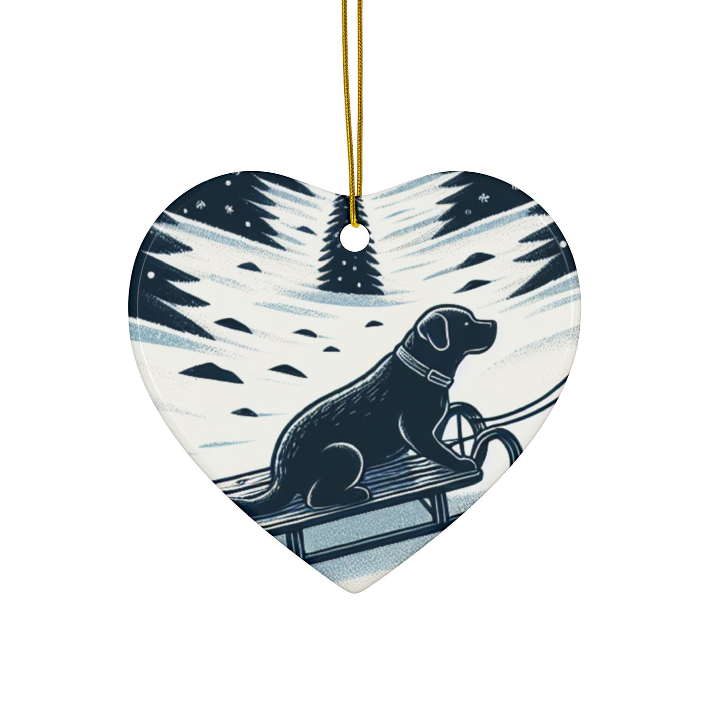 Labrador Christmas, Ceramic Ornaments, 2-Side Print, (1pc, 3pcs, 5pcs, 10pcs)