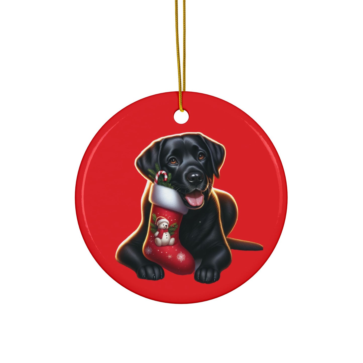 Labrador Christmas, Ceramic Ornaments, 2-Side Print, (1pc, 3pcs, 5pcs, 10pcs)