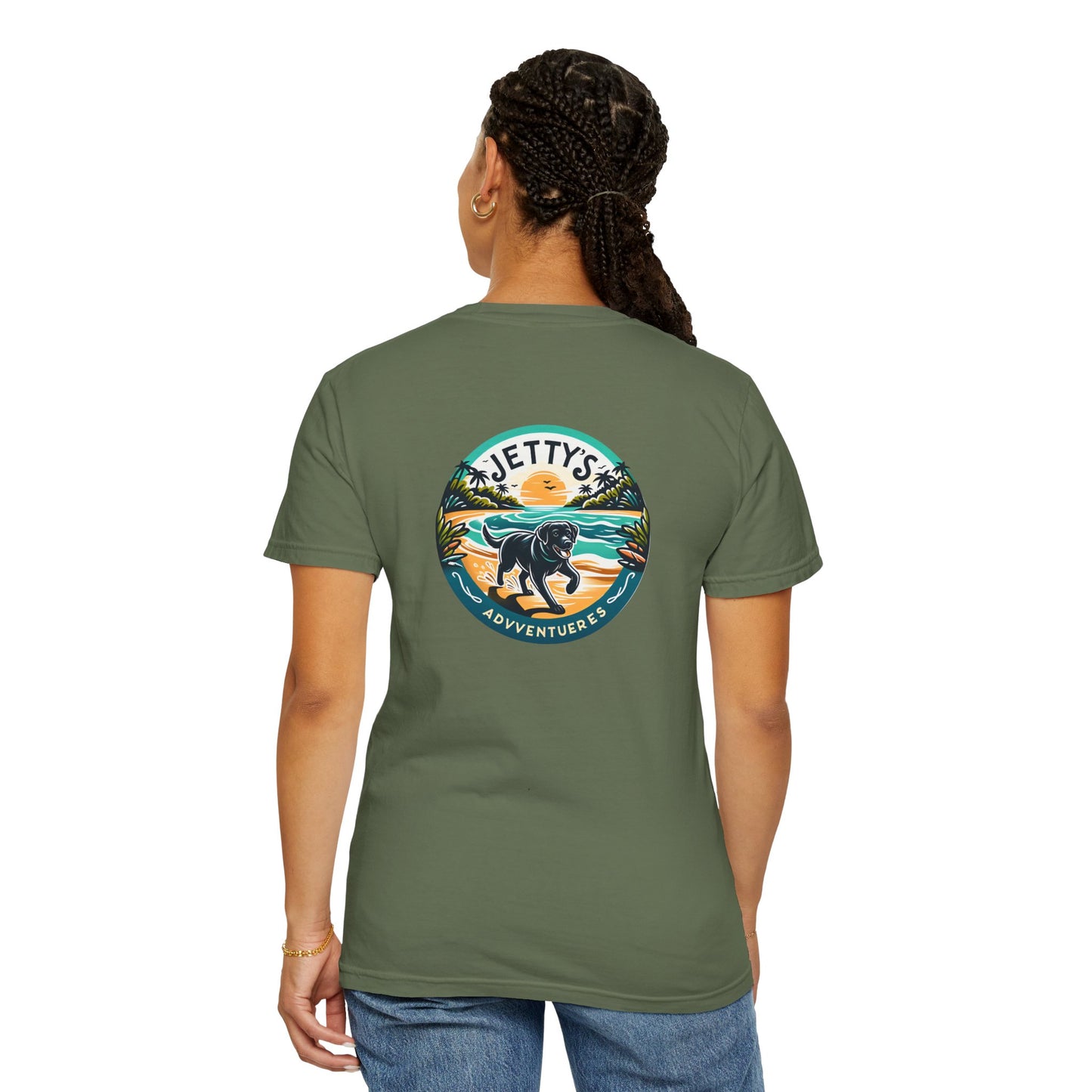 Beach Bound, two labs , Unisex Garment-Dyed T-shirt