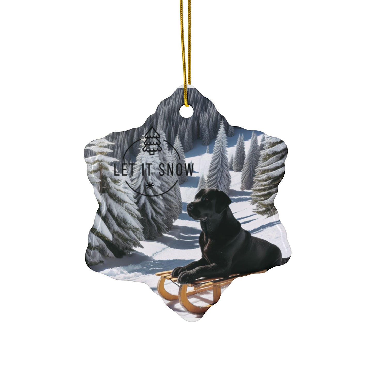 Labrador Christmas, Ceramic Ornaments, 2-Side Print, (1pc, 3pcs, 5pcs, 10pcs)