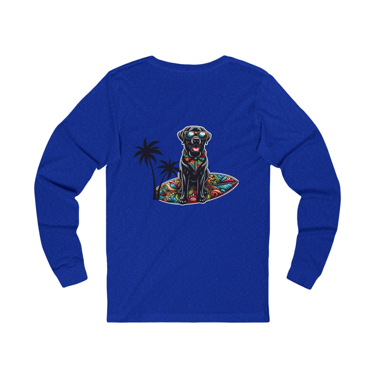 Surfs Up, Black Lab, Unisex Jersey Long Sleeve Tee