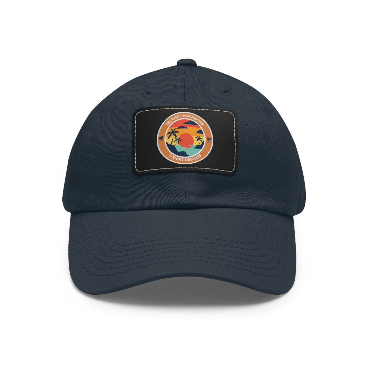 Sunset Island Labradors, Dad Hat with Leather Patch (Rectangle)