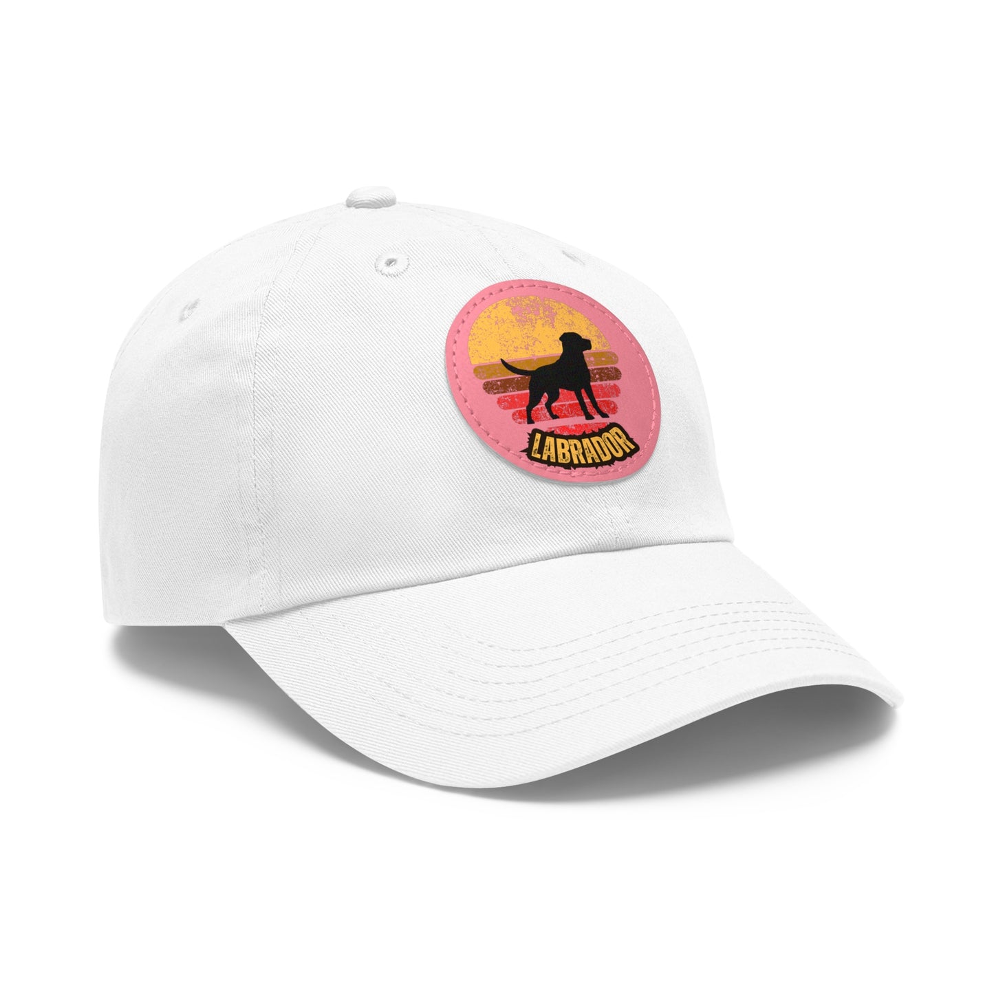 Labrador sunset, Dad Hat with Leather Patch (Round)