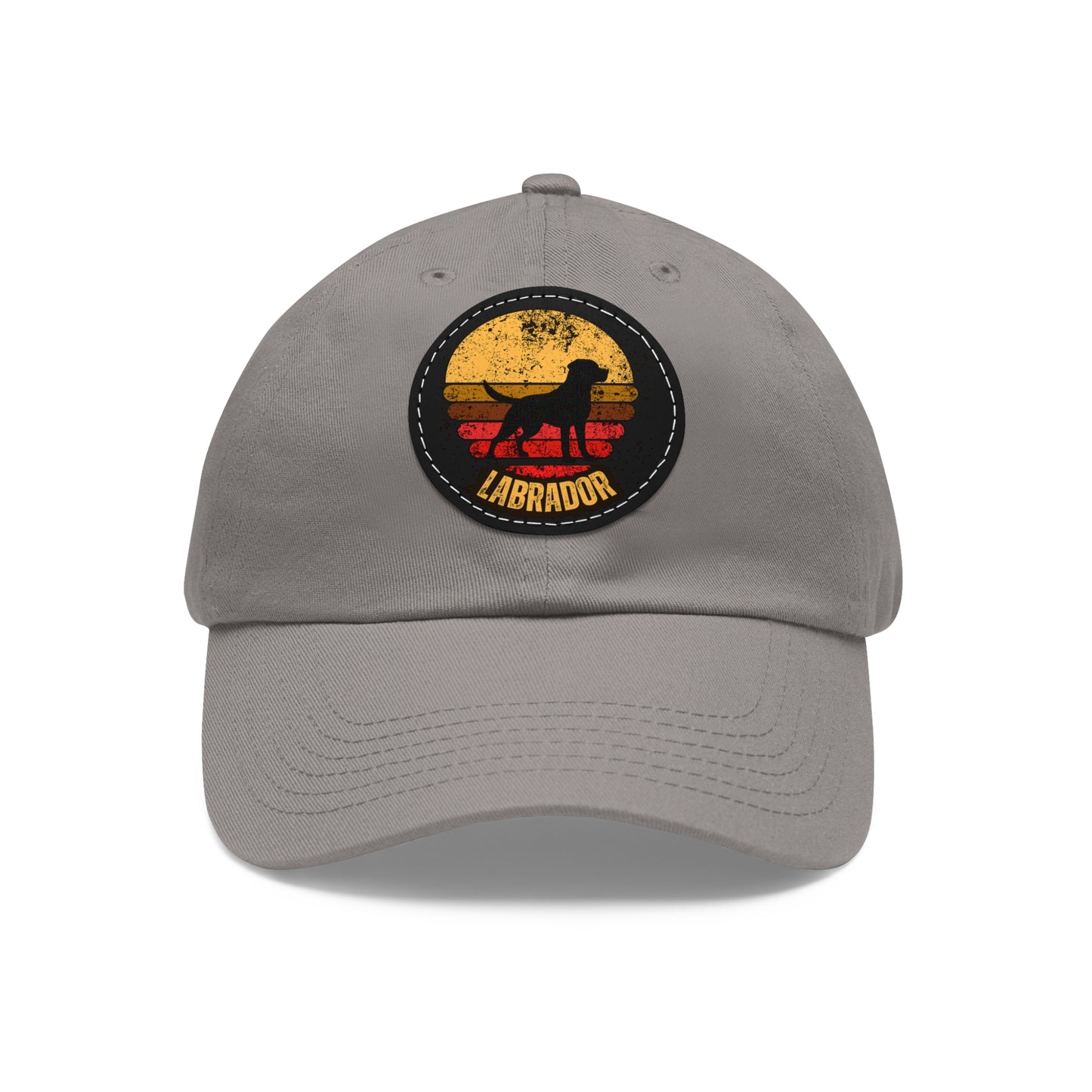 Labrador sunset, Dad Hat with Leather Patch (Round)