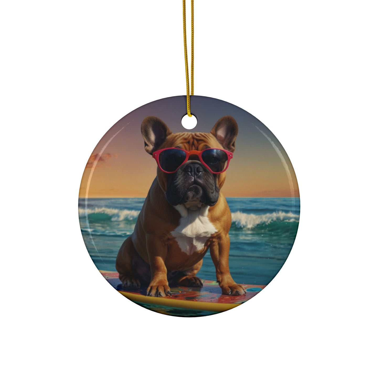 Bull Cool, Ceramic Ornaments, 2-Side Print, (1pc, 3pcs, 5pcs, 10pcs)