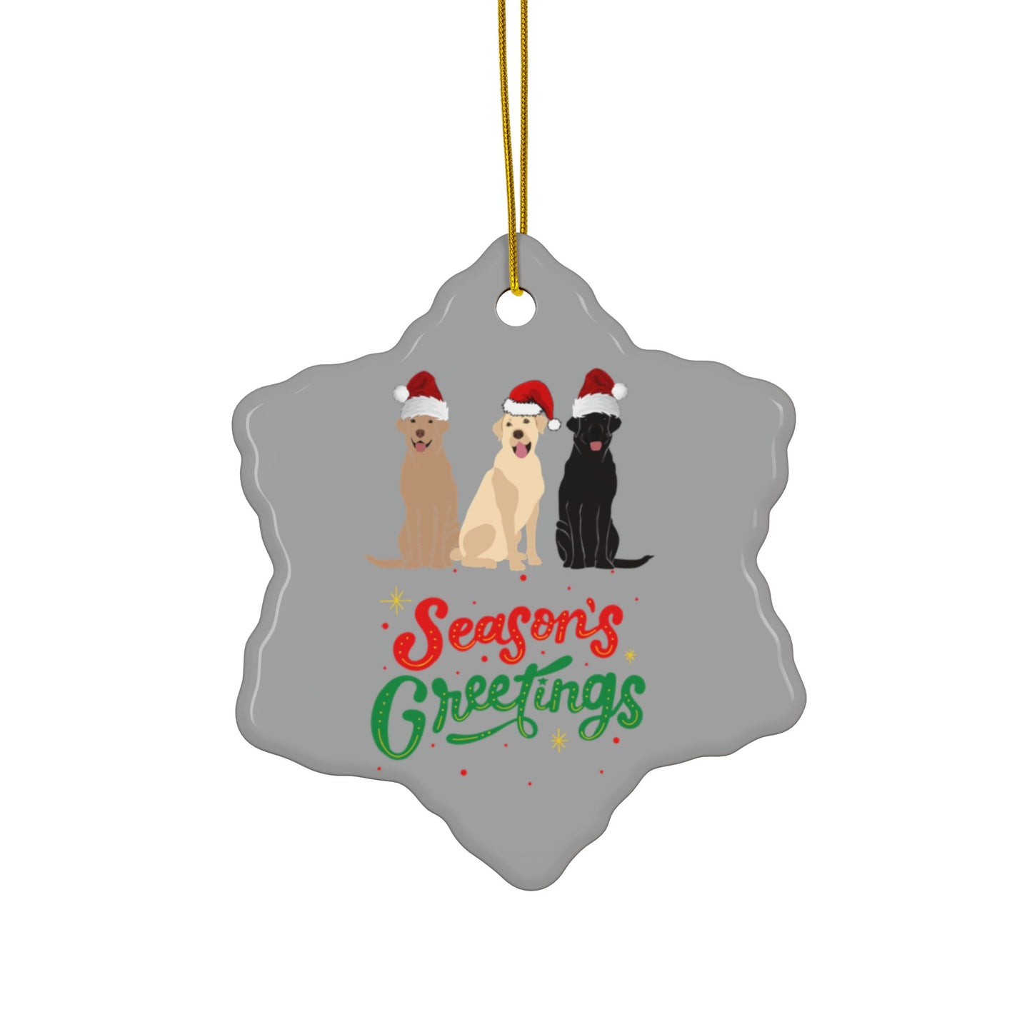 Labrador Christmas, Ceramic Ornaments, 2-Side Print, (1pc, 3pcs, 5pcs, 10pcs)