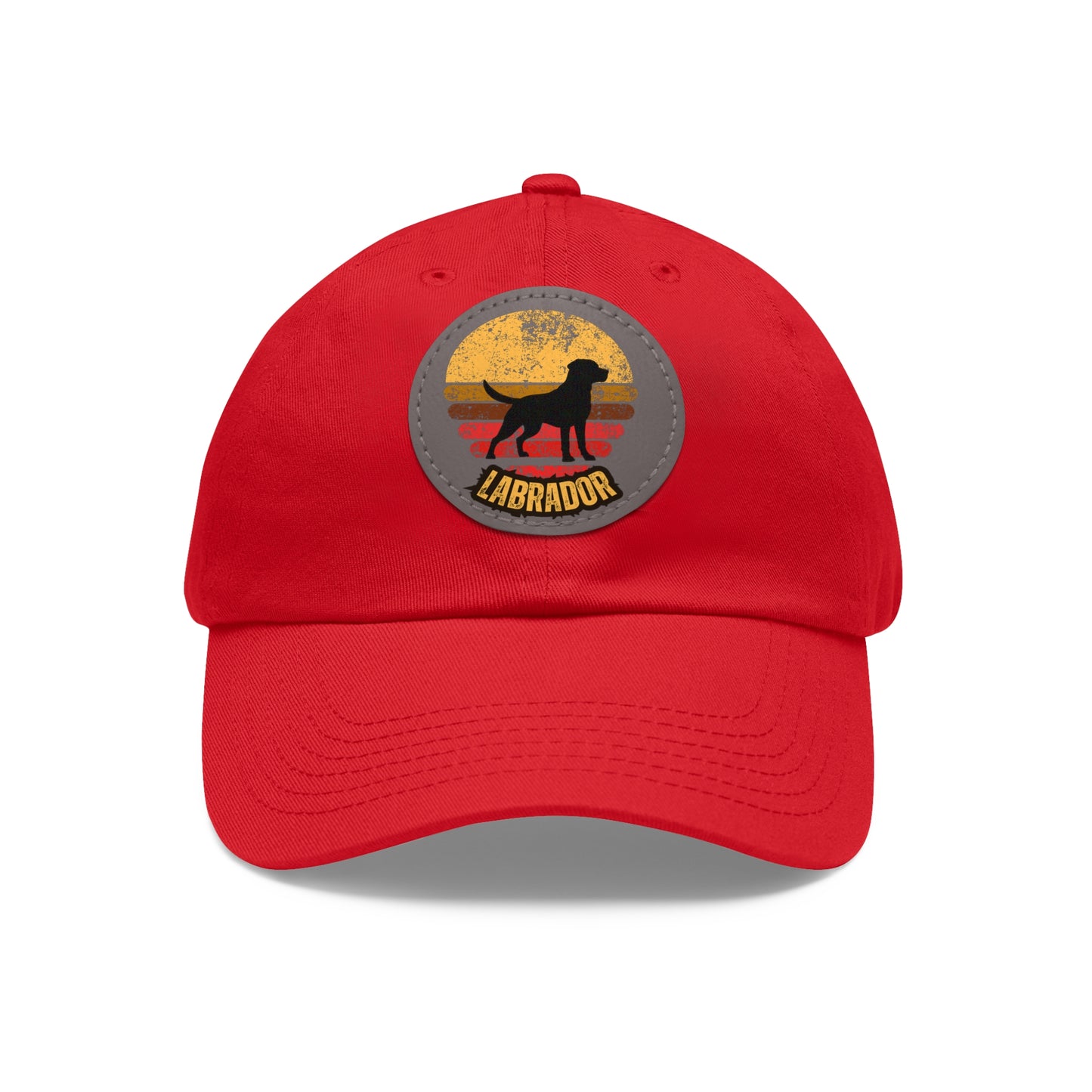 Labrador sunset, Dad Hat with Leather Patch (Round)
