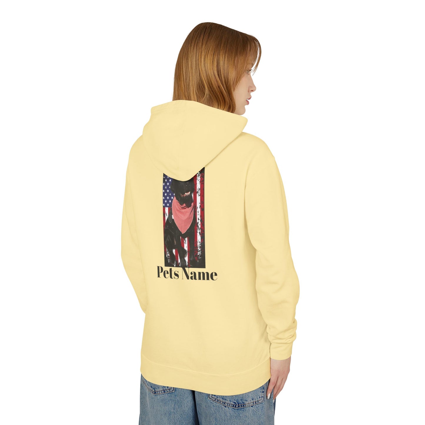 CUSTOMIZE, PERSONALIZE YOUR PETS PICTURE, YOUR PETS NAME, Labrador Flag
