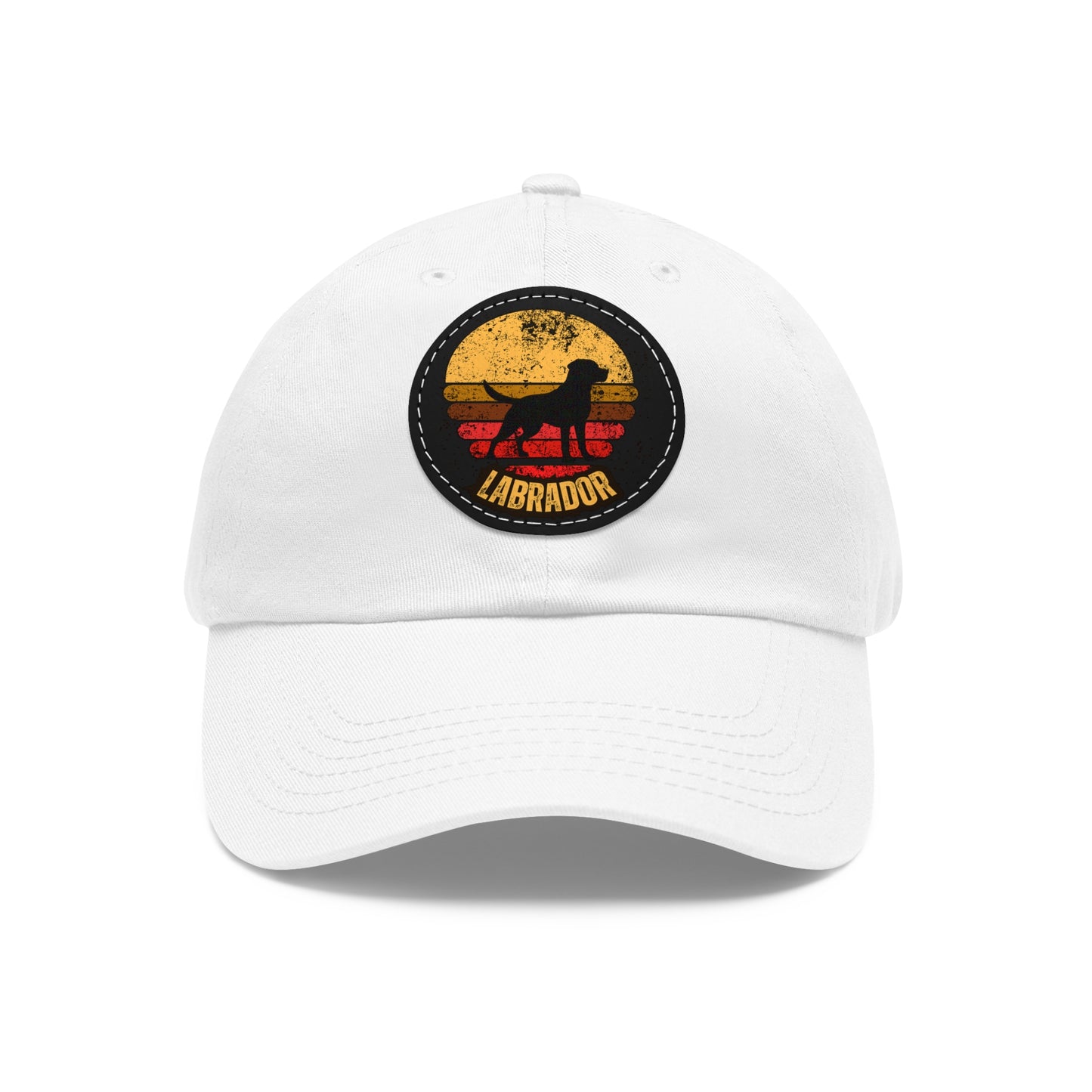 Labrador sunset, Dad Hat with Leather Patch (Round)