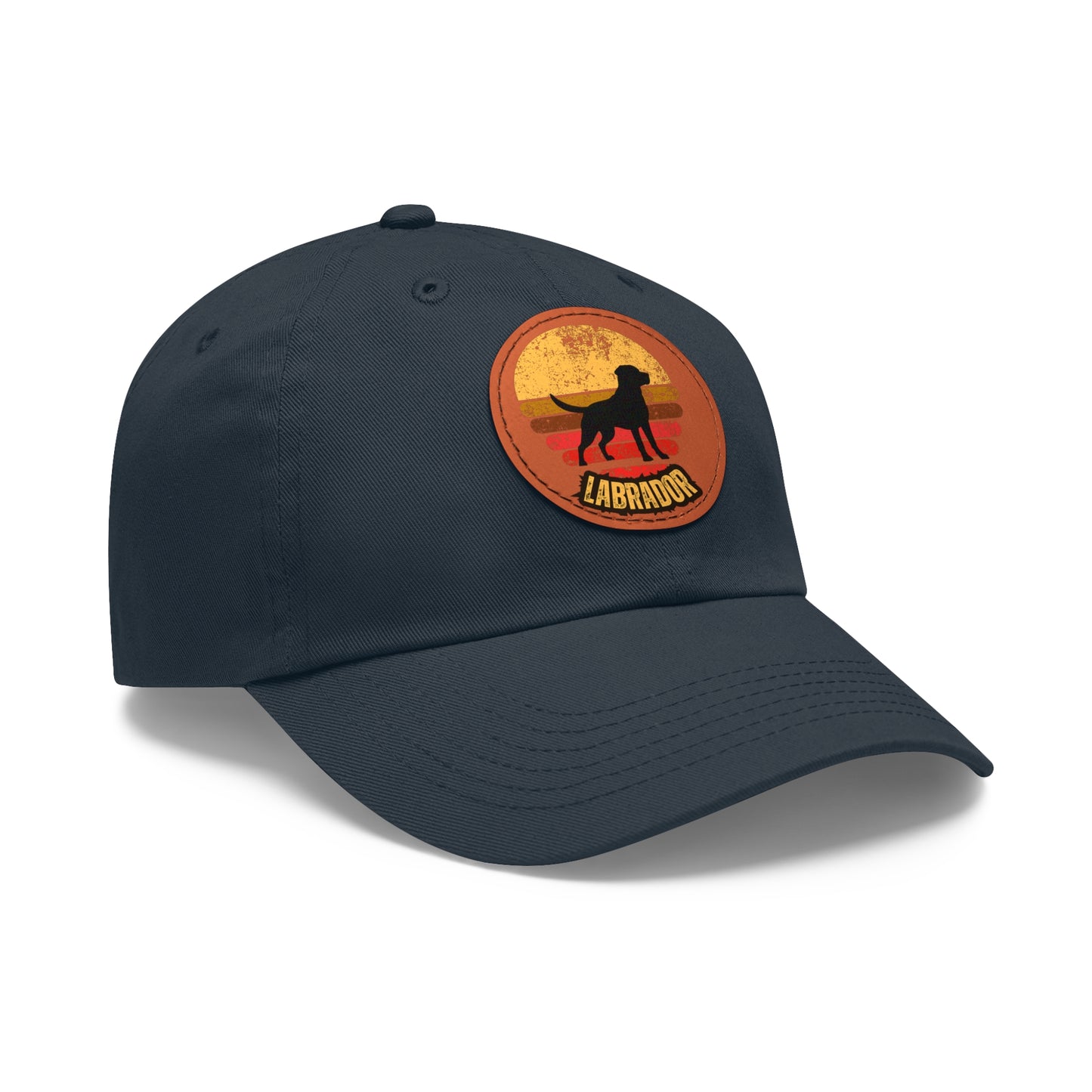 Labrador sunset, Dad Hat with Leather Patch (Round)